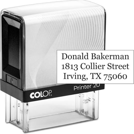 COLOP Small Size Self Inking Custom Text Stamp - Choose from Many Fonts & 15 Ink Colors