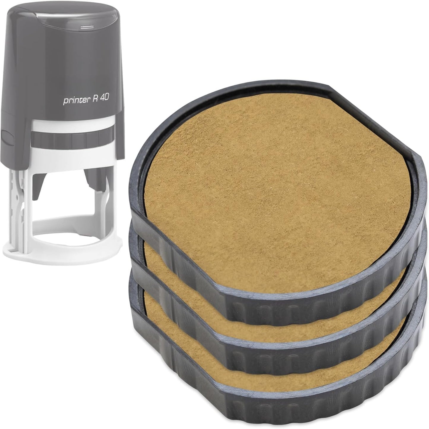 COLOP E/R40 Non-Toxic, Water Based Premium Replacement Pad for Printer R40 Stamp - Pack of 3 - Dry (No Ink Color)