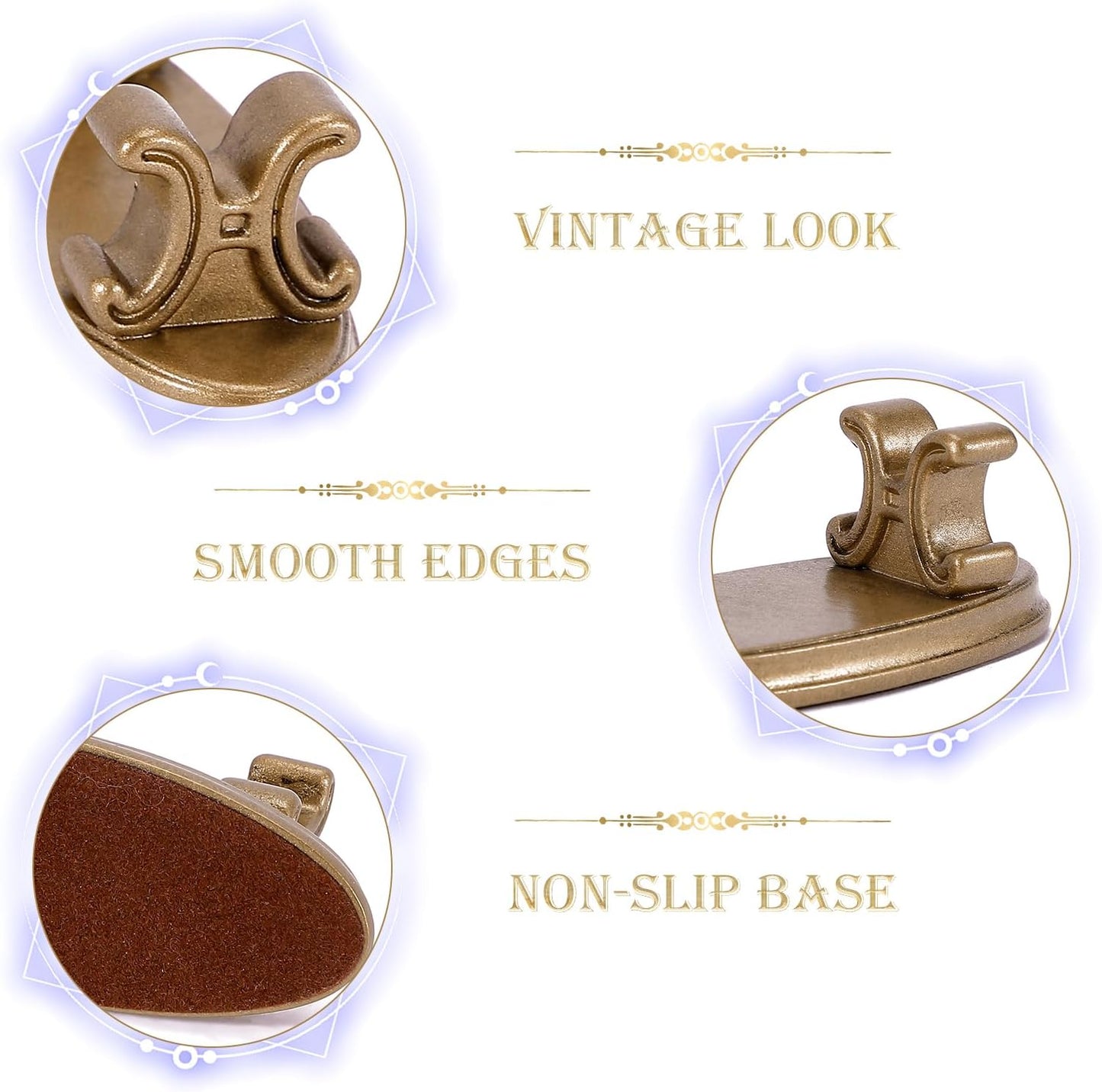 4PCS Resin Pen Holders Wizard Magic Wand Display Stands Mini Holders for Pencil Desk Decor Collection, 2.8'' L×1.1'' W× 0.9'' H, Gold