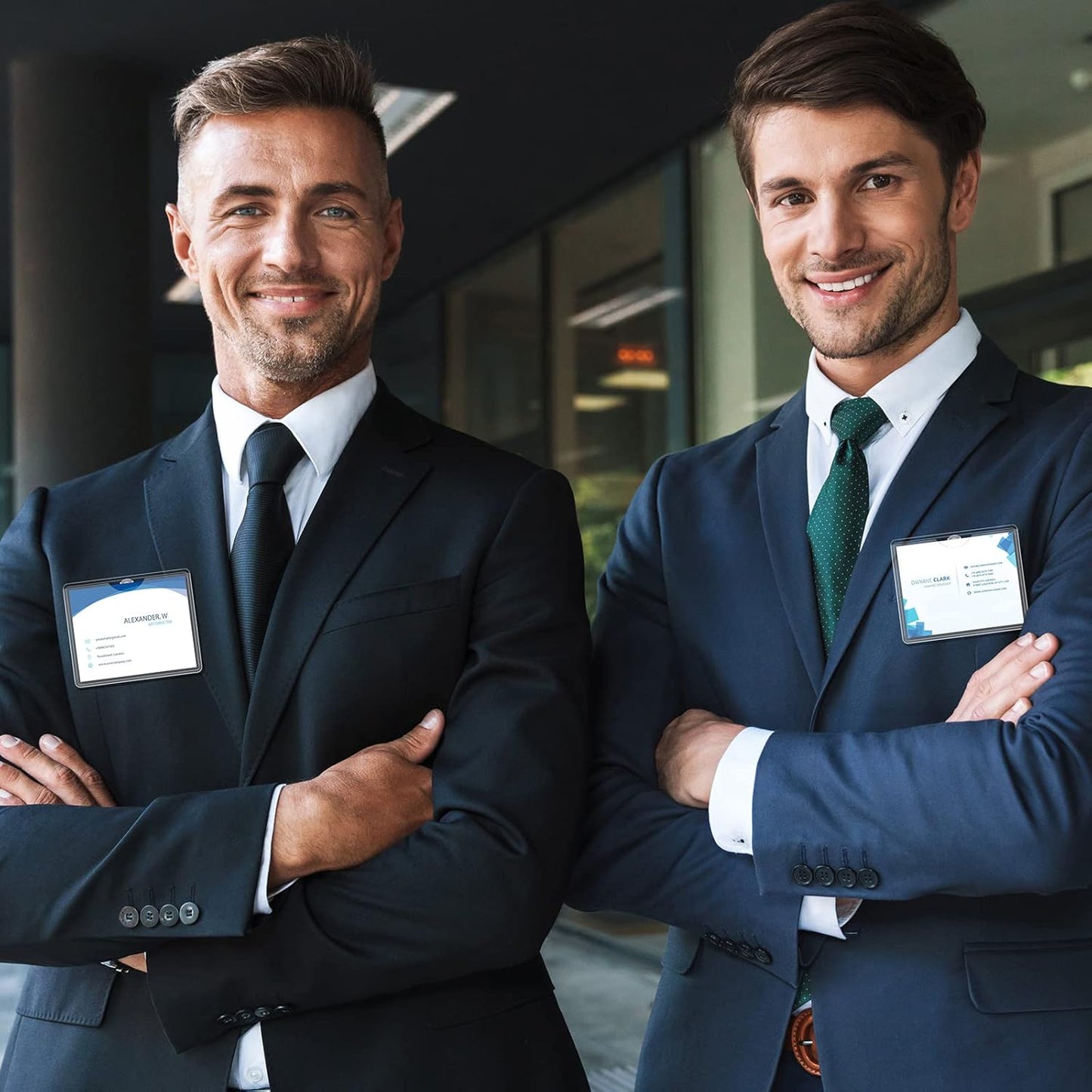 Eaasty 200 Pcs Clear Badge Holder with Metal Clip Name Tag 3 x 4 Inches Horizontal PVC ID Card Protector with Clip Waterproof Badge Holder for Work Card Drive License Name Tag Key Office