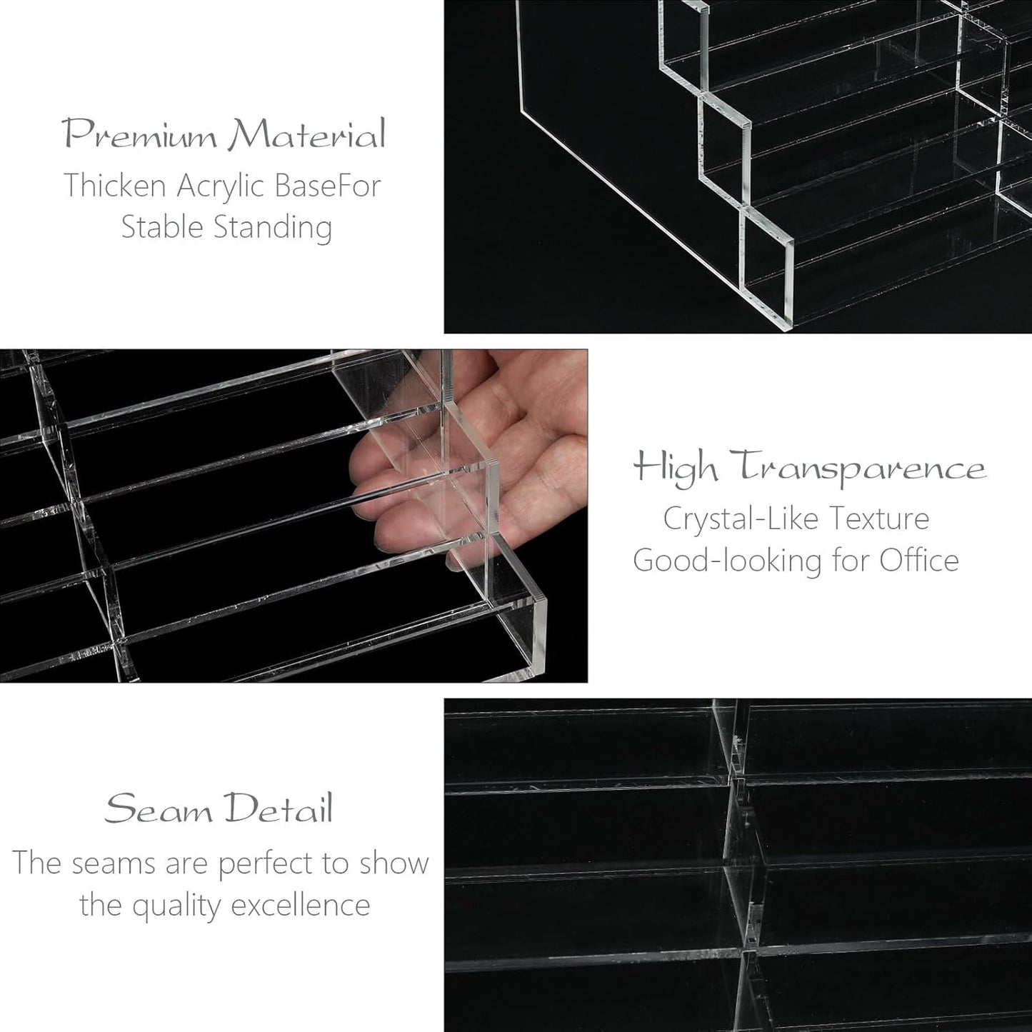 Acrylic Business Card Holder for Desk Multiple Business Card Holders 28 Slot 7 Tier Large Business Card Organizer Business Card Display Rack Clear Plastic Business Card Stand for Home Office