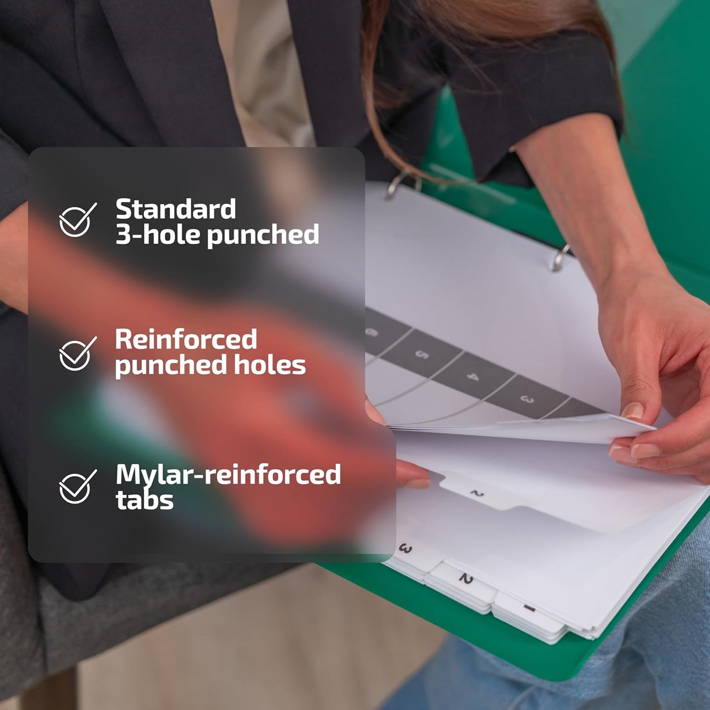 Davis Group 1-8 Index Tab Dividers for 3 Ring Binders, Customizable Table of Contents, 6 Sets