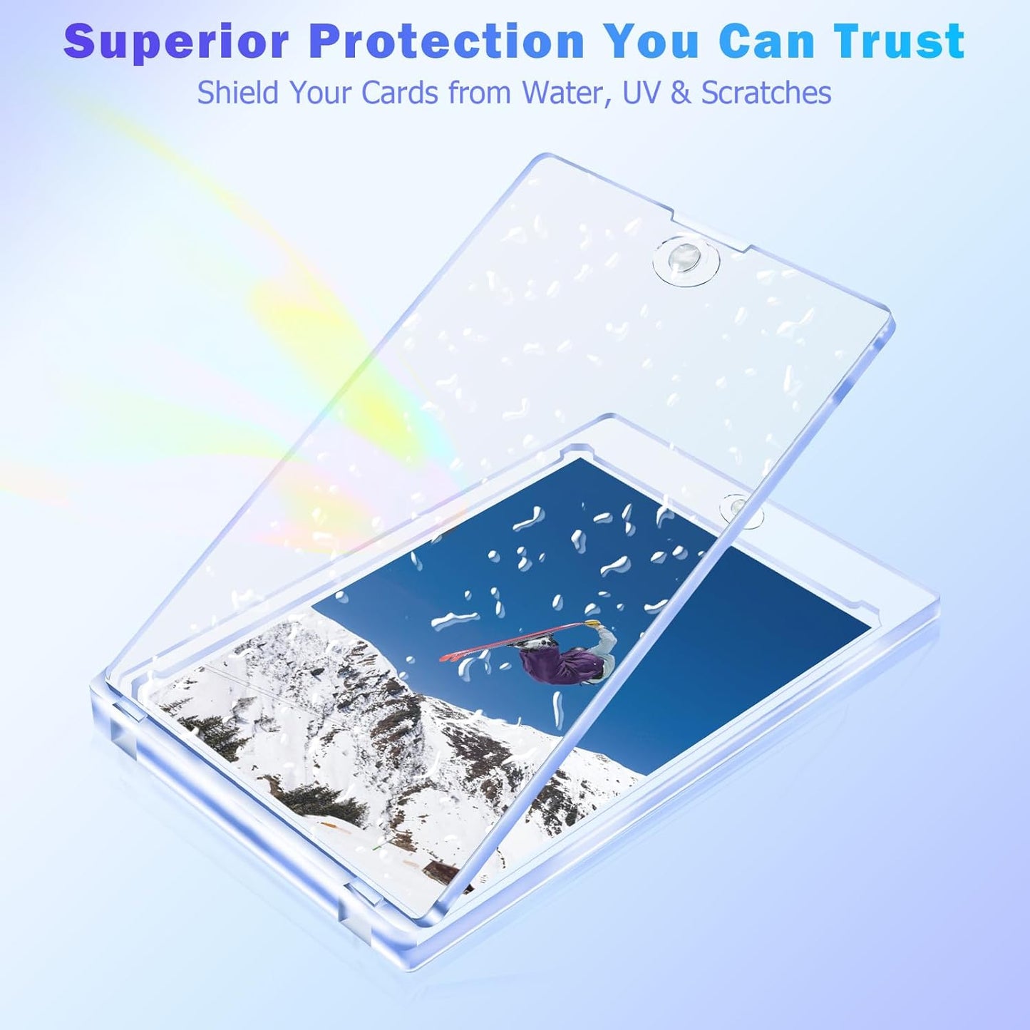 24ct Magnetic Card Holder for Trading Cards, 35 PT Clear Trading Card Sleeves, Hard Plastic Baseball Card Protectors, for Collectible, TCG, MTG, YUGIOH, Football, Sports Cards