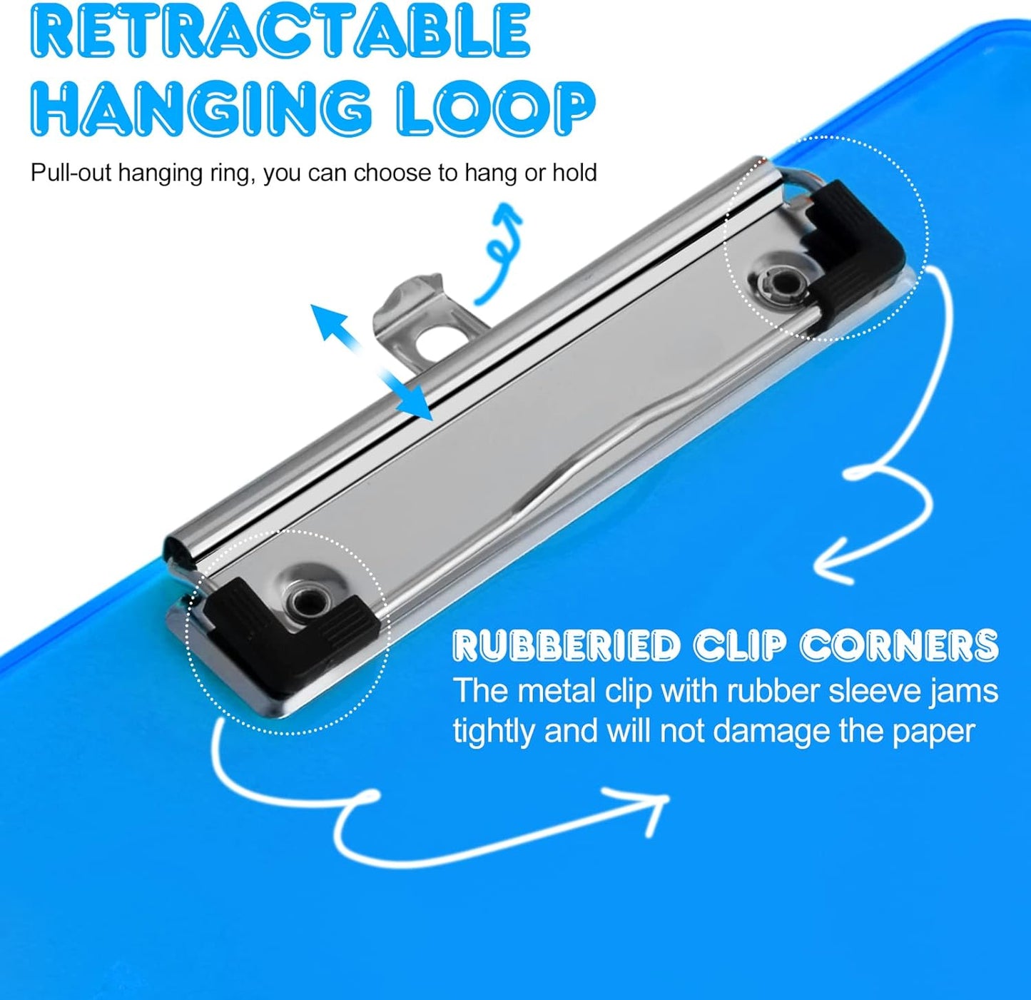 Clipboards, HERKKA 15 Pack Plastic Clipboards Low Profile Clip Standard A4 Letter Size, Office Supplies Classroom Supplies