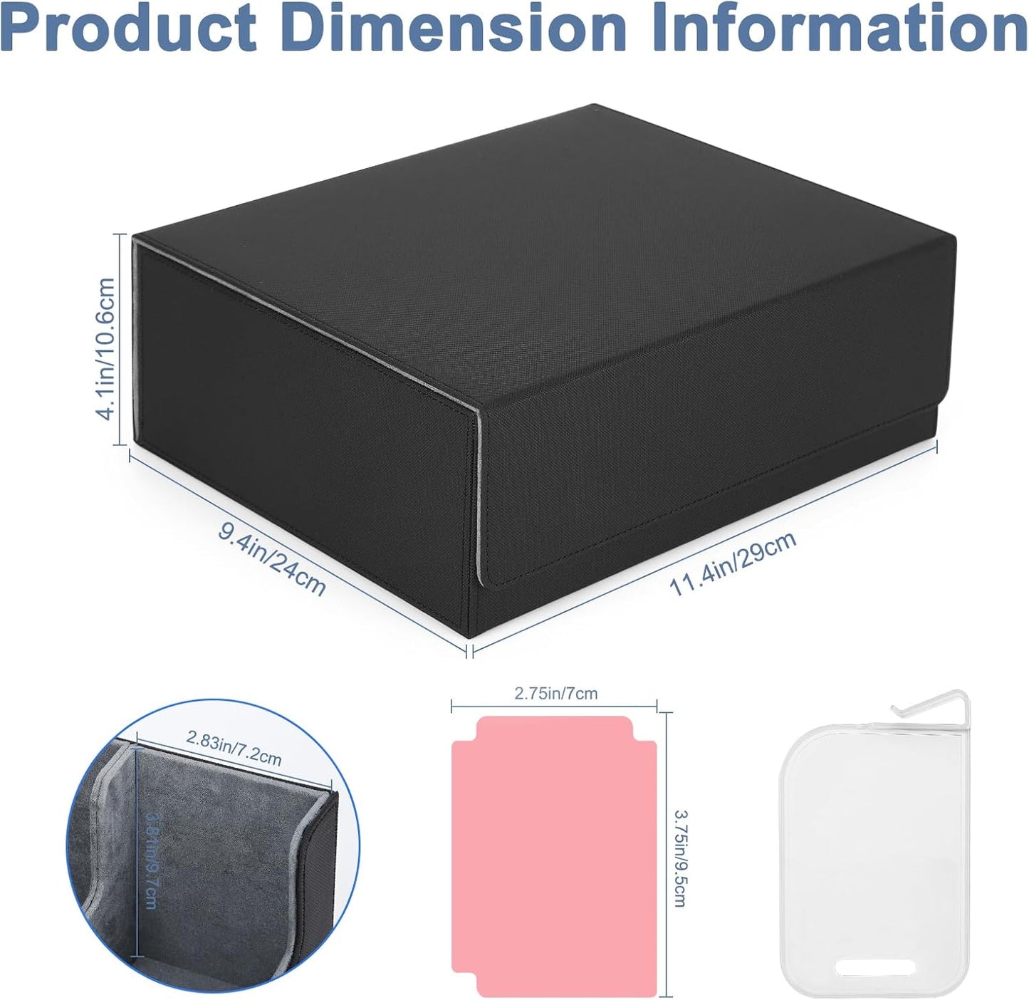 Card Deck Case for Trading Cards 1800+, MTG Card Storage Box, Leather Magnetic Closure Storage Box for Magic Commander, MTG, YuGiOh, PKM and Sports Cards