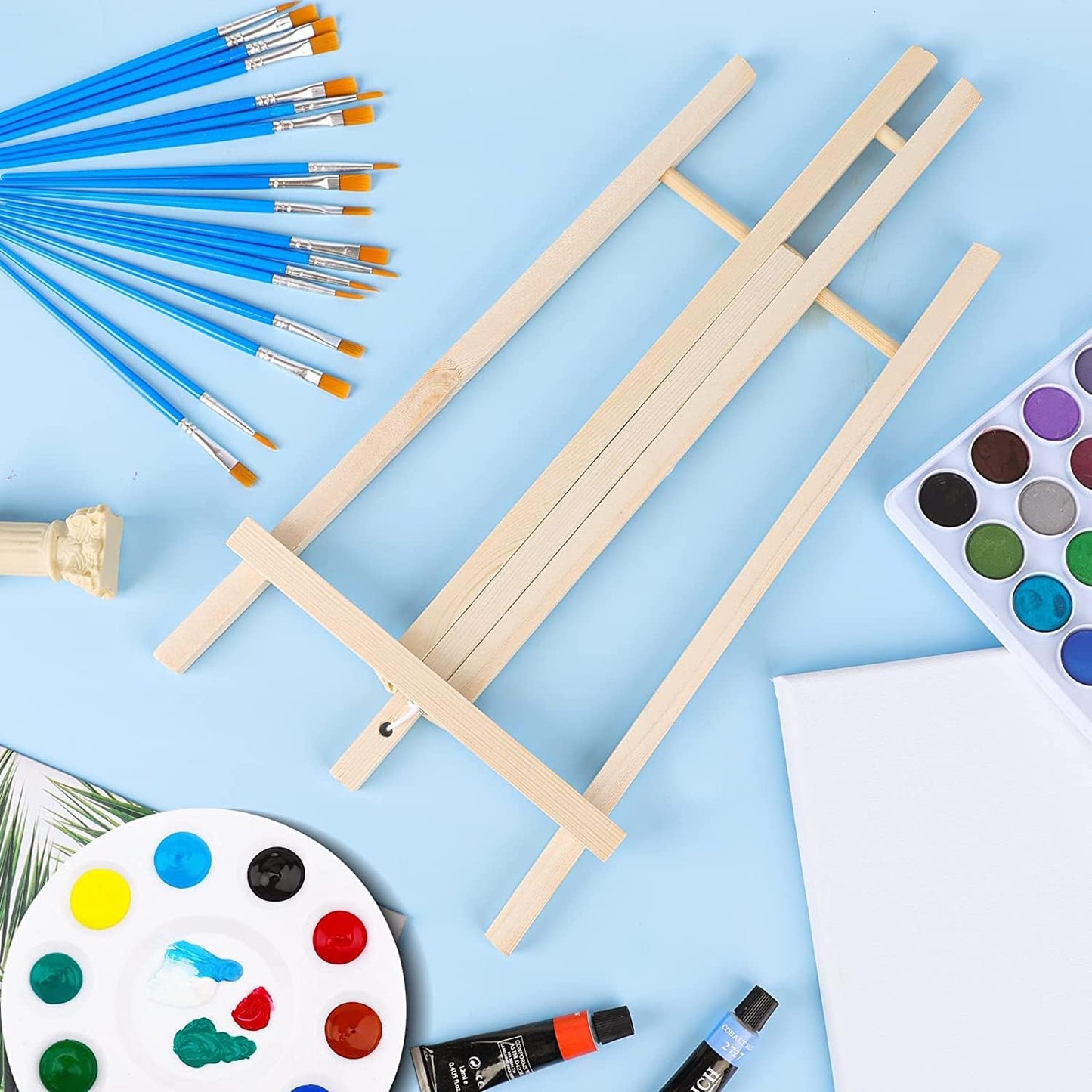 AROIC Wood Easels, Easel Stand for Painting Canvases, Art, and Crafts. (11.8 inch, 4 Pack), Tripod, Painting Party Easel, Kids Student Table School Desktop, Portable Canvas Photo Picture Sign Holder