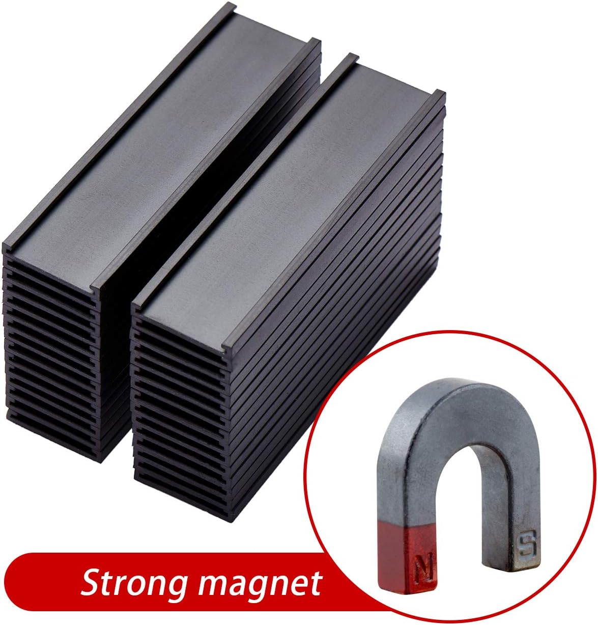 EEOYU Magnetic Label Holders with Magnets, Data Card Holders with Clear Plastic Protectors, Set of 30 (0.8 x 3 Inch)