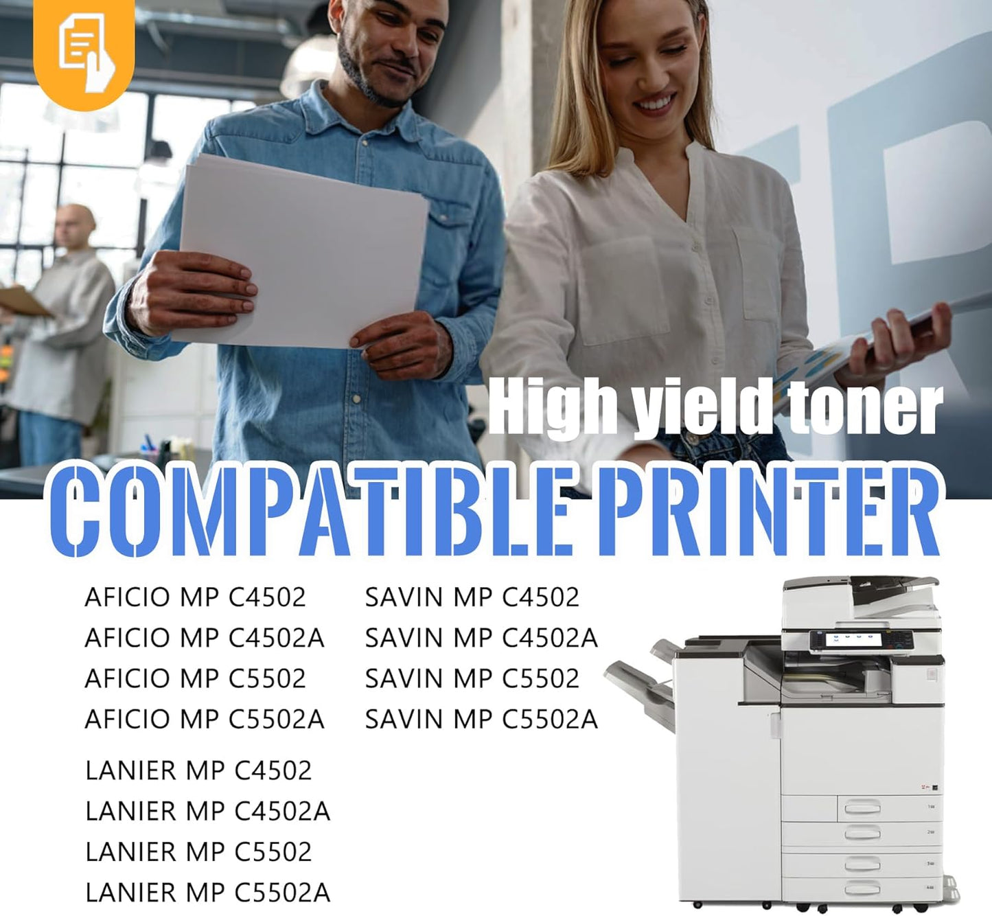 1 Pack MP C5502 Magenta Toner Cartridge | Replacement for Ricoh MP C5502 Work with Aficio MP C4502 C4502A C5502 C5502A LANIER MP C4502 C4502A C5502 C5502A SAVIN MP C4502 C4502A C5502 C5502A | 841753