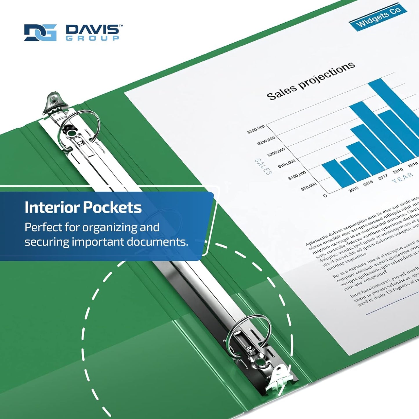 Easyview Premium 3-Ring Binders with Clear-View Covers and Round Rings, Binders for School or Office, 1 Inch, Pack of 6, Green