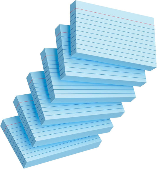 Index Cards 3x5 Inch, 300sheets, Flash Cards,Ruled Lined Blue Note Cards Paper For Studying, Schools Supplies, College, Office And Home Organization, Note Taking Supplies