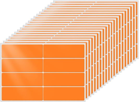 Color Coding Stickers Rectangle 3×1 Inch Vinyl Orange Sticker Removable Waterproof Writable File Folder Moving Labels for Boxes Home Office Marking 160 PCS