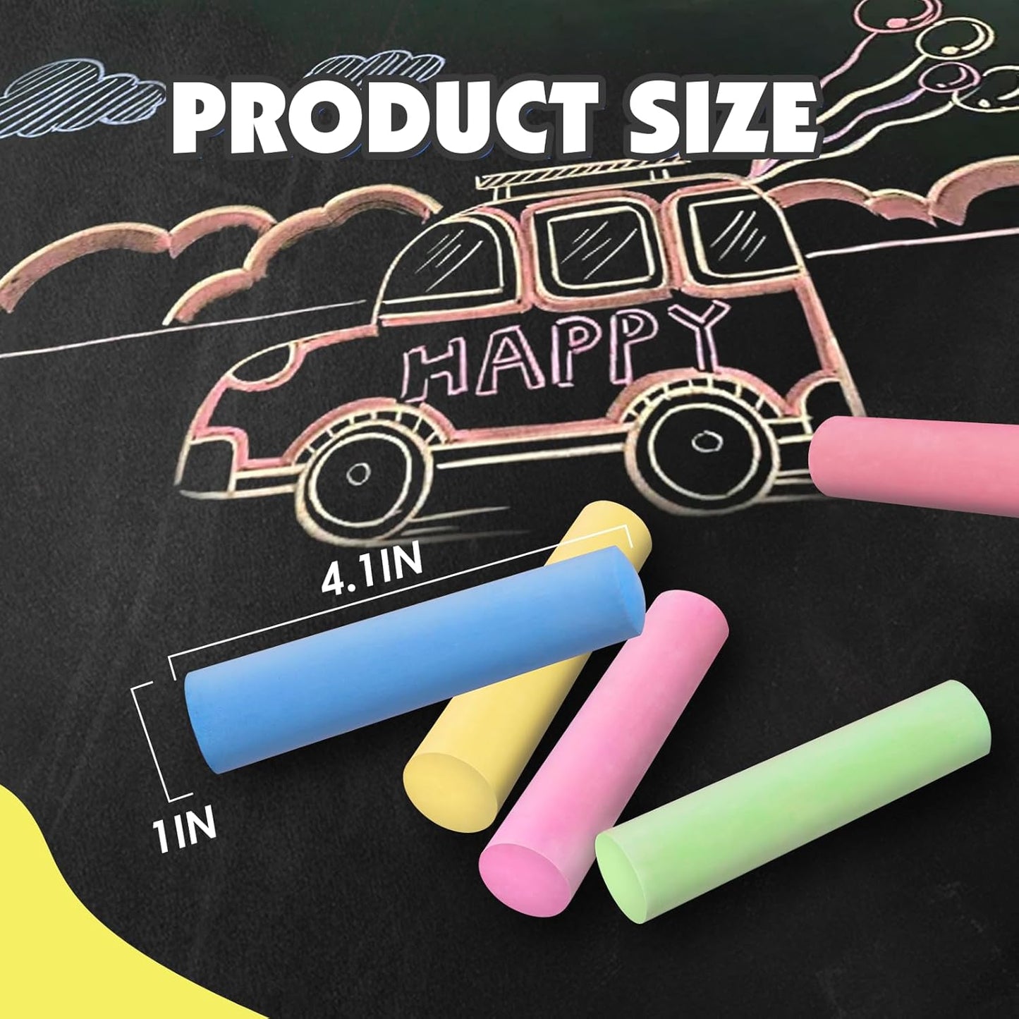 180PCS Sidewalk Chalks Set in 20 Colors, Non-Toxic, Washable Jumbo Outdoor Chalk for Kids, Pavement Chalk