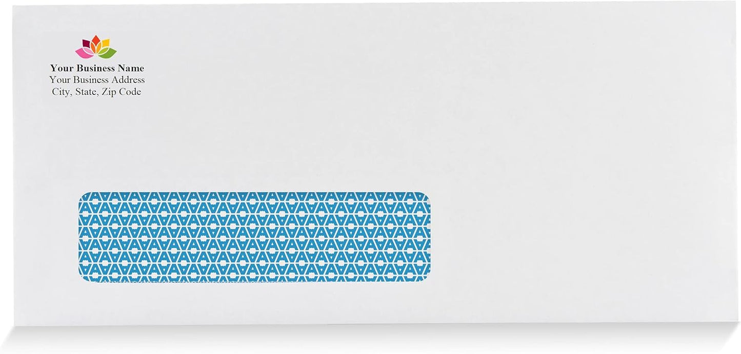 Aimoh #10 Custom Printed Single Left Window Self Seal Security Envelopes, Text and Logo Customization, Self Sealing Closure, Security Tinted, Size 4-1/8 x 9-1/2 Inches, 24 LB, 2500 Count (72352-2500)