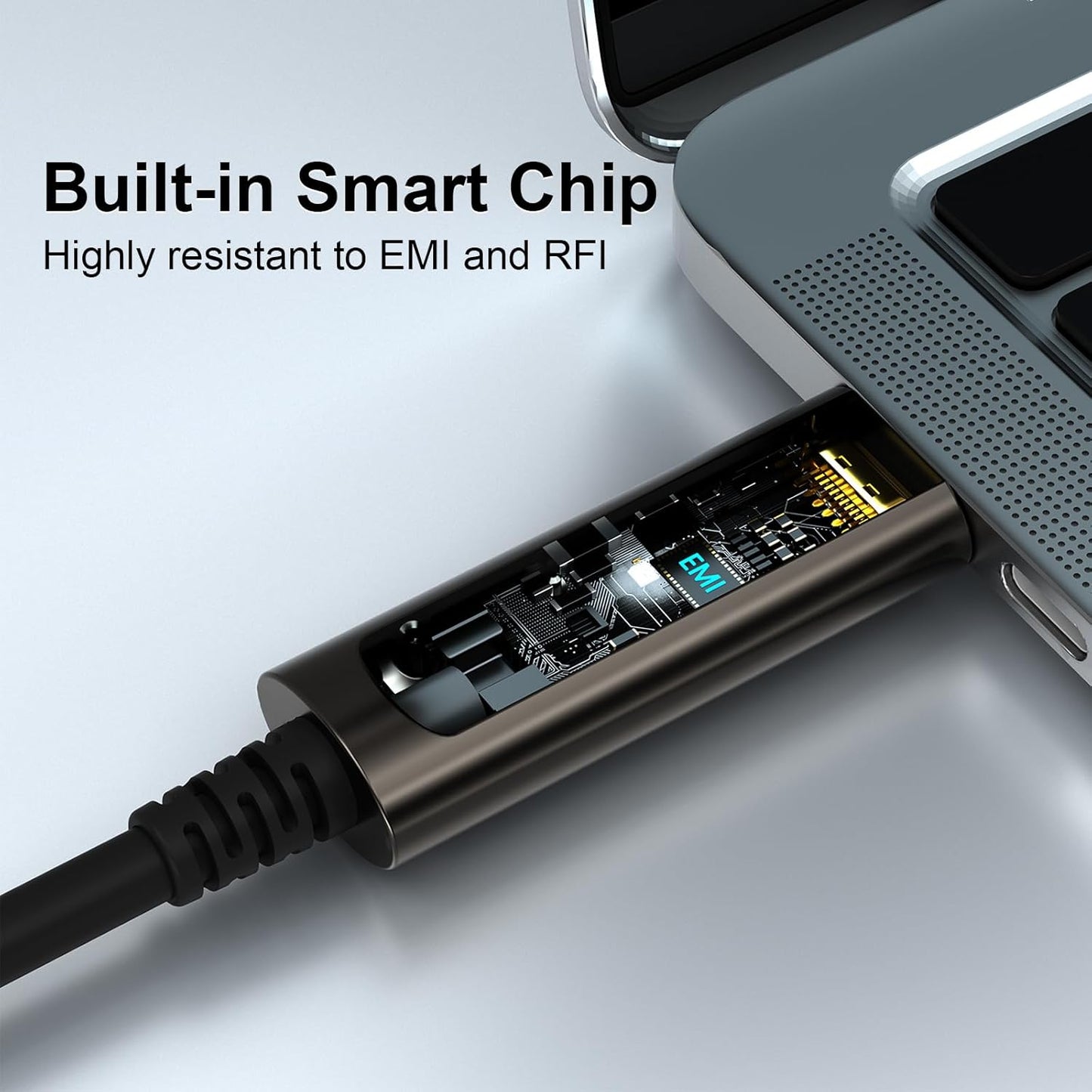 GeoHN.G USB C to C Fiber Optic Cable 5M/16.5FT, USB 3.2 10Gbps Long Distance Data Transfer USB C Extension Cable for VR, Camera, Mini PC, Laptop, Webcam, Printer and More