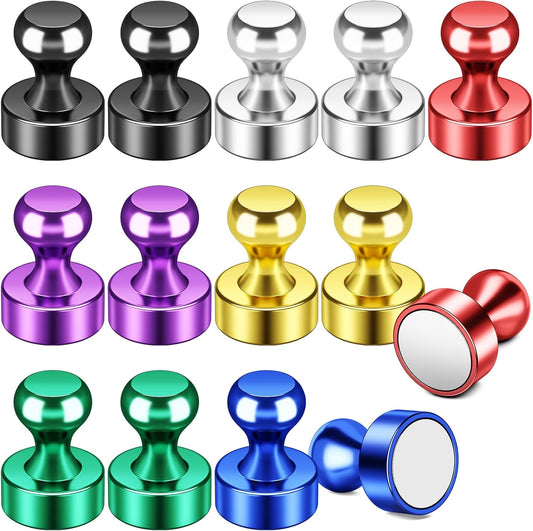 FINDMAG 14Pcs Colorful Fridge Magnets, Small and Strong Magnets for Whiteboard, Magnetic Push Pins for Kitchen, Classroom, Office, Home Decor