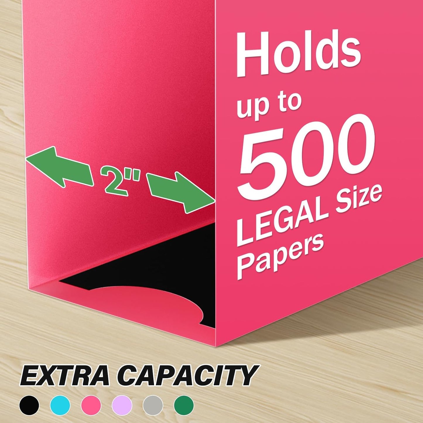 Extra Capacity Legal Size Plastic Hanging File Folders,12 Pack Reinforced Legal Hanging Folder with Heavy Duty 2 Inch Expansion,Filing Cabinet Folder,for Bulky Files, Medical Charts,Assorted Color