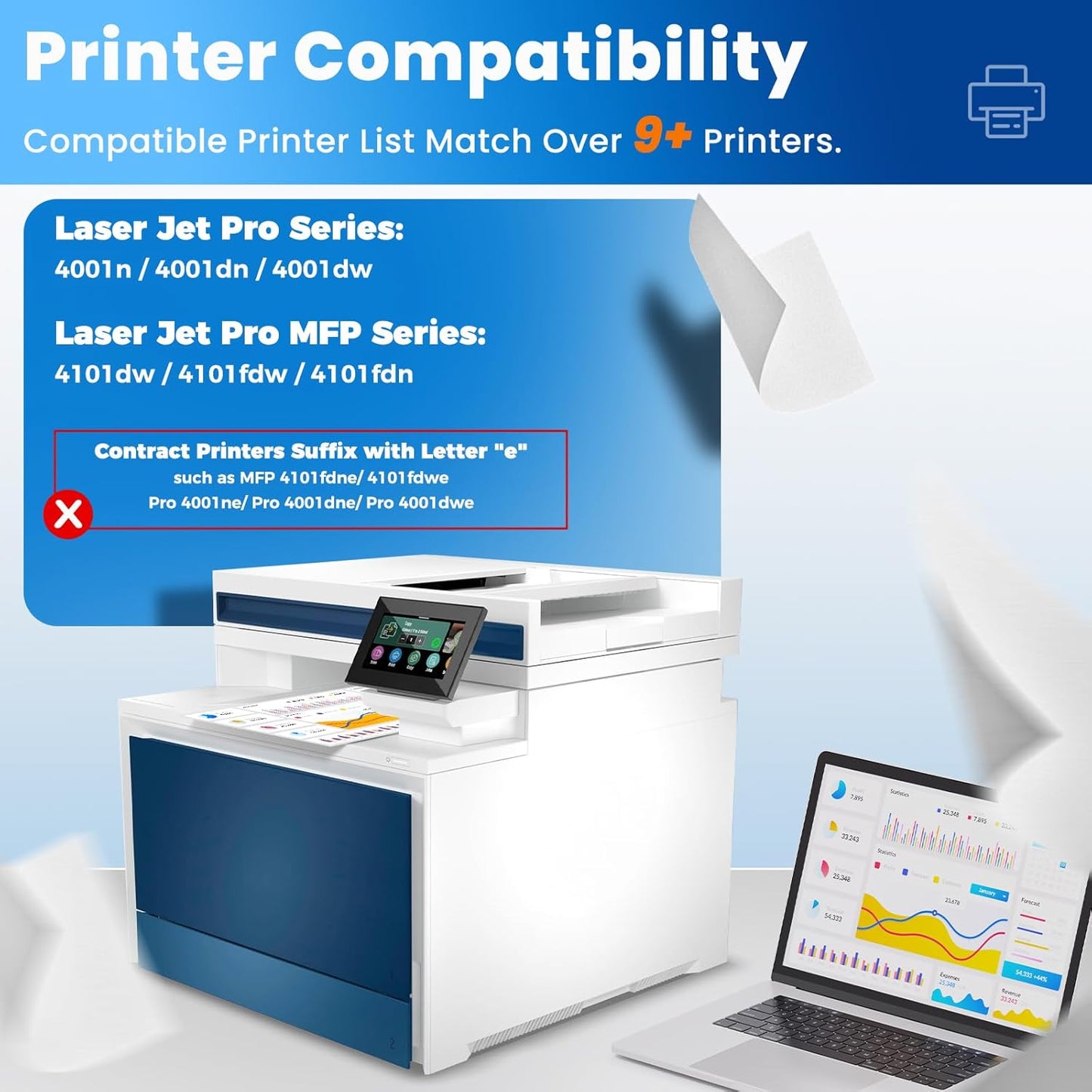 148A Toner Cartridge Laser Jet Pro 4001n 4101fdw 4001dn 1 Pack Compatible for HP 148A 148X W1480A W1480X Toner Cartridges Black for HP148A for HP Laser Jet Pro 4001n 4001dn 4001dw MFP 4101fdw 4101fdn