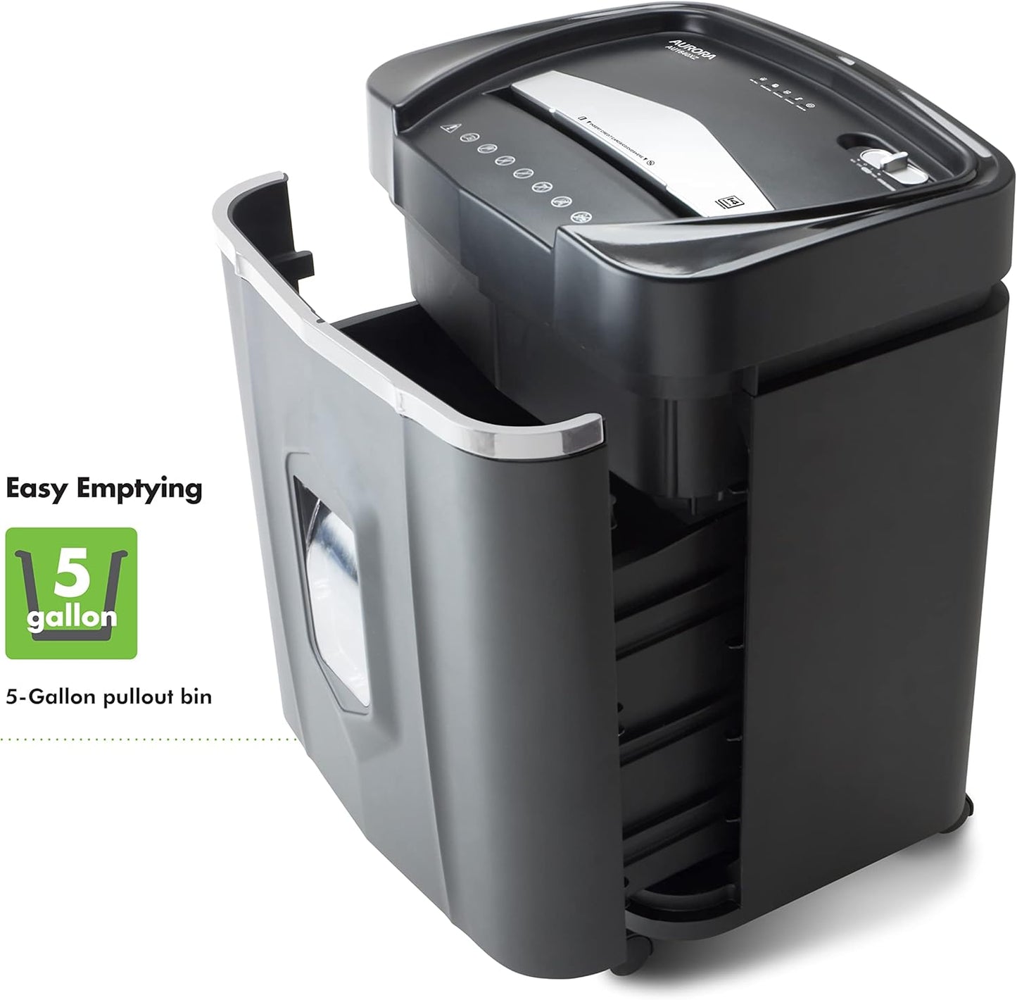 Aurora Anti-Jam 16-Sheet Crosscut Paper/CD and Credit Card Shredder/ 5-Gallon pullout Basket 30 Minutes Continuous Run Time