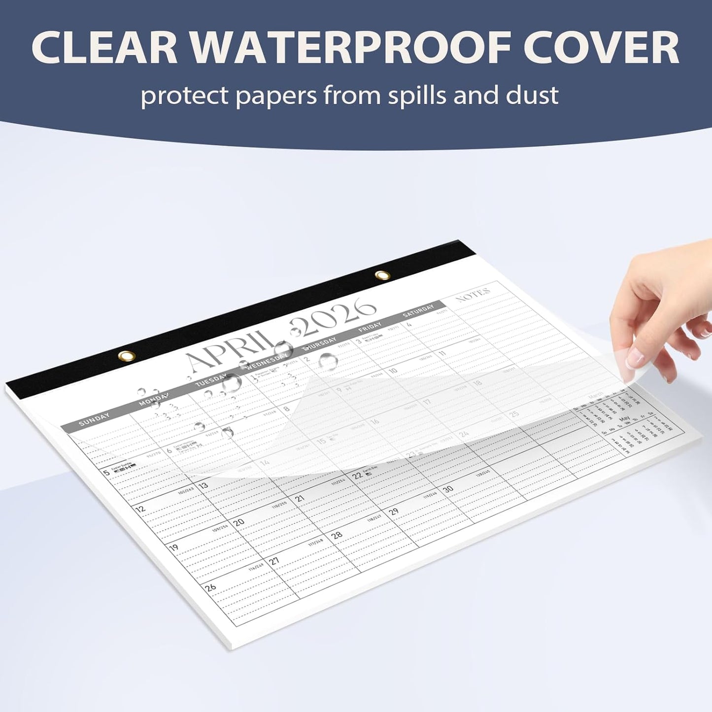 Desk Calendar 2025-2026, 18 Months (July 2025 to December 2026) - Large Size 17" x 12" Desktop/Wall Monthly Calendar with To Do List, Personal Desk Calendar Planner for Home, School, Office - Black