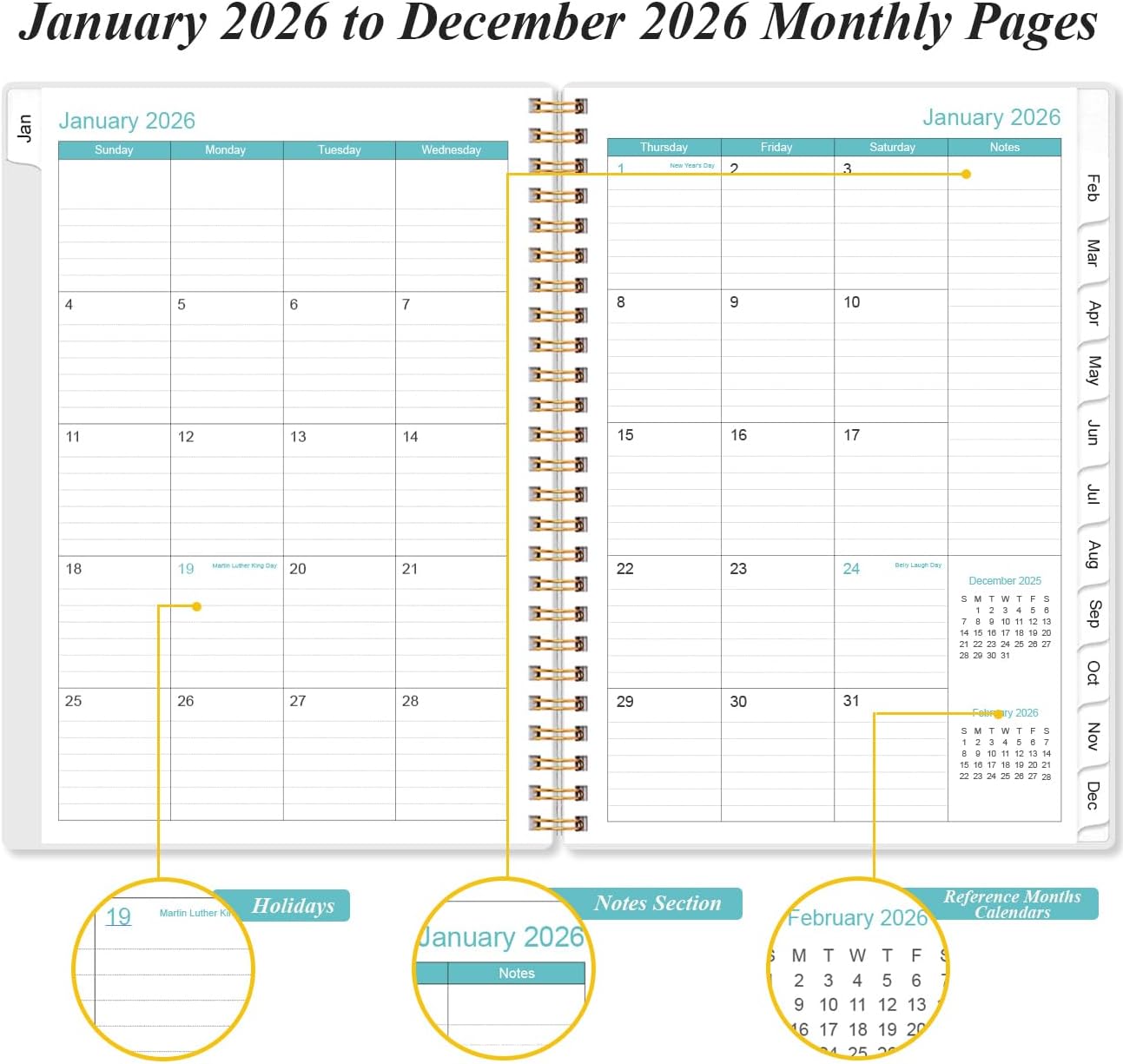 2026 Appointment Book & Planner - 2026 Daily Hourly Planner from January 2026 - December 2026, Weekly Appointment Book with 30-Minute Interval, Medium 6.4" x 8.5", Flower-B