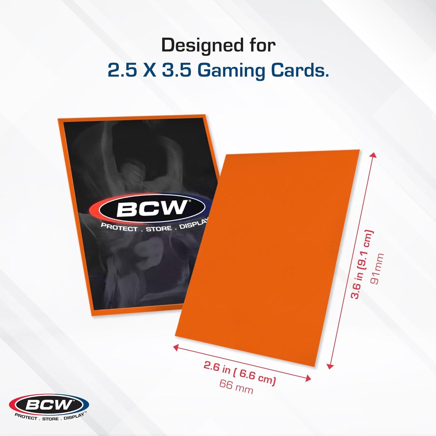 BCW Deck Guard - Double Matte Card Sleeves | 500 Count Box (10 Packs of 50 Sleeves) |Acid-Free, No PVC | Fits 2.5" x 3.5" Game Cards | Archival Safe Sleeves for Card Protection (Orange)