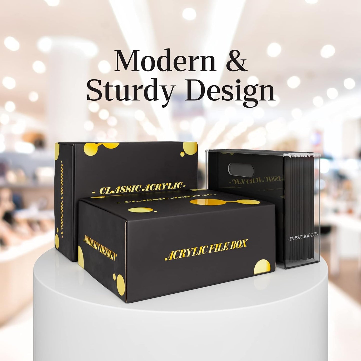 File Organizer for Desk - This Acrylic Storage Box is great for Office Organization - Its Modern Acrylic Magazine Holder makes a Great Gift for Home/Work Space