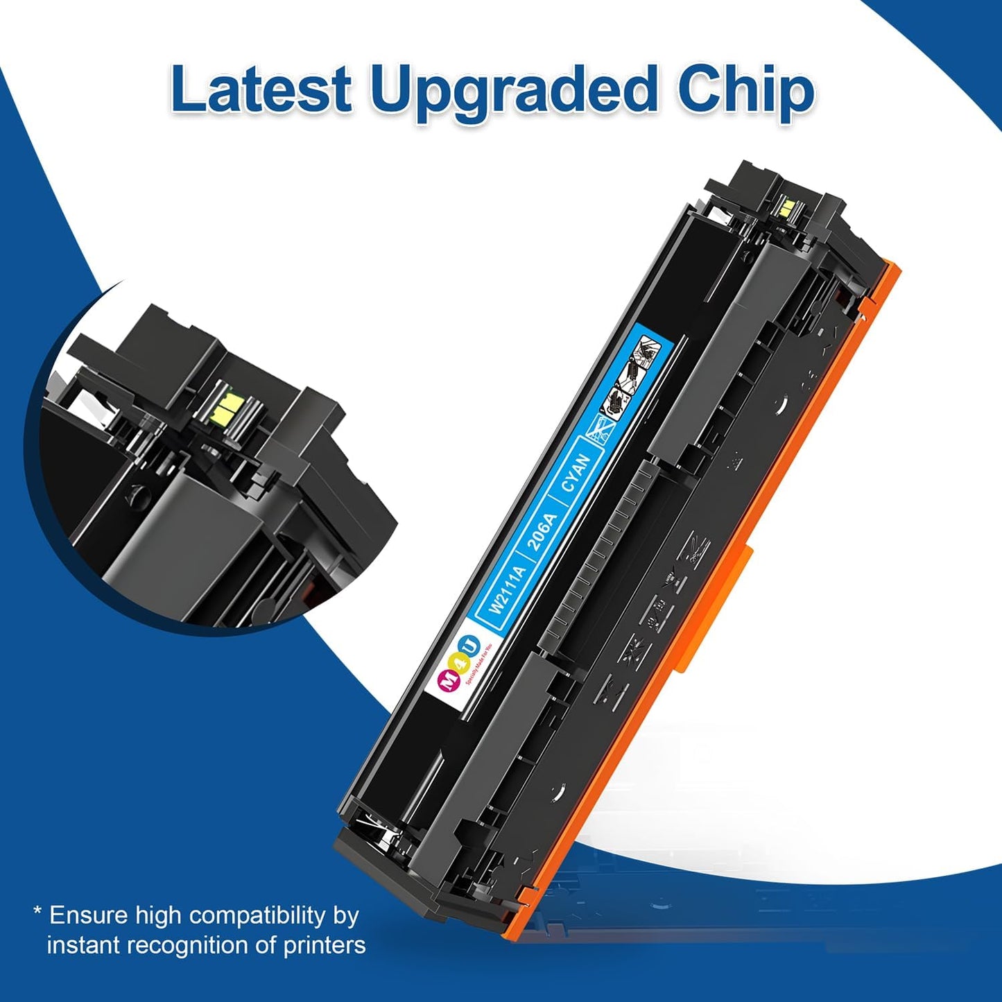 206A Toner Cartridge(with Chip) 4 Pack Compatible with 206A Toner Cartridges for Color Pro MFP M283fdw M283cdw, Color Pro M255dw, MFP M283 M255 Series(Cyan Magenta Yellow Black)