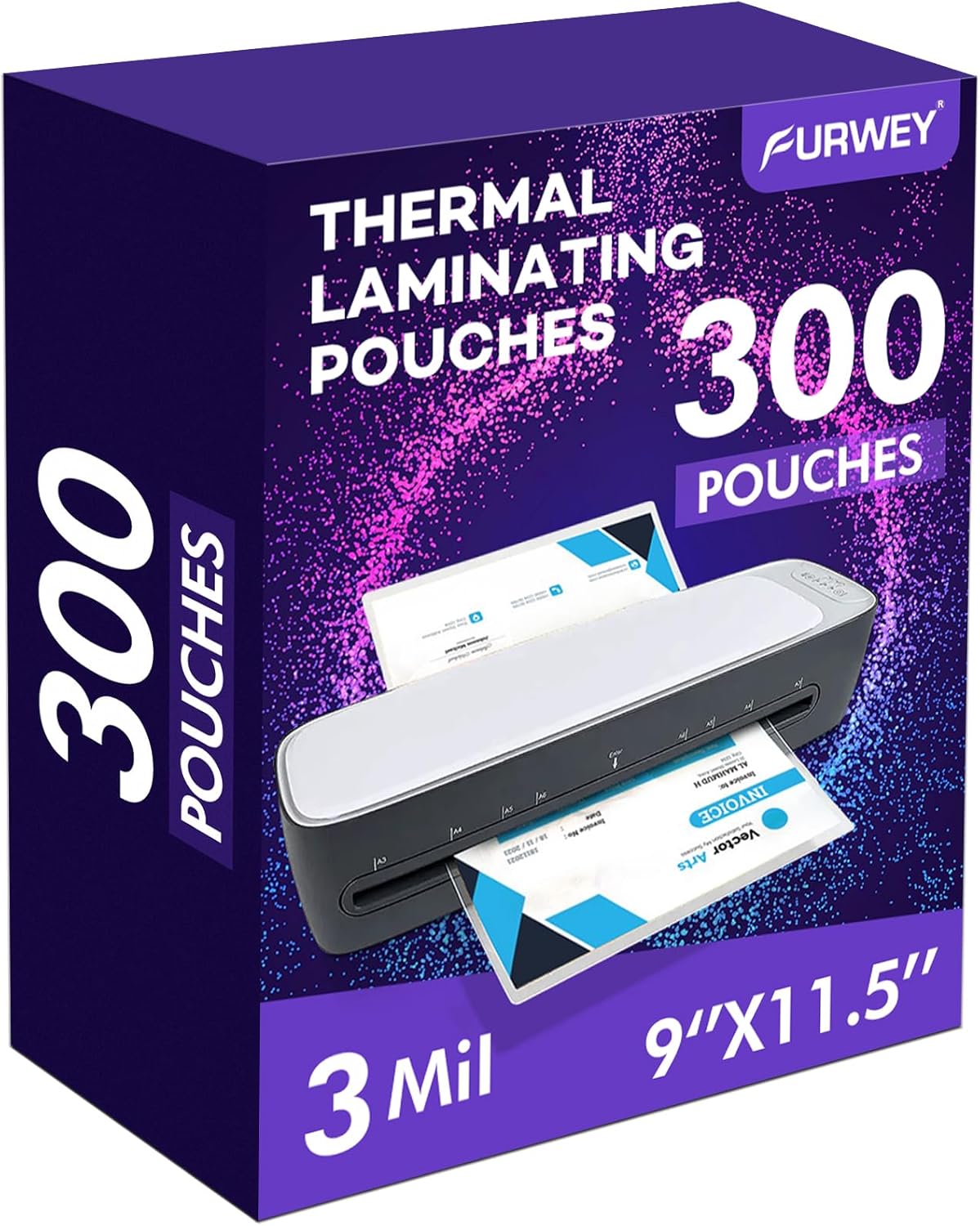 300 Pack Laminating Sheets, 3 Mil, 9 x 11.5 Inches Thermal Laminating Pouches Lamination Sheet Paper for Laminator, Clear, Letter Size, Office and School Supplies
