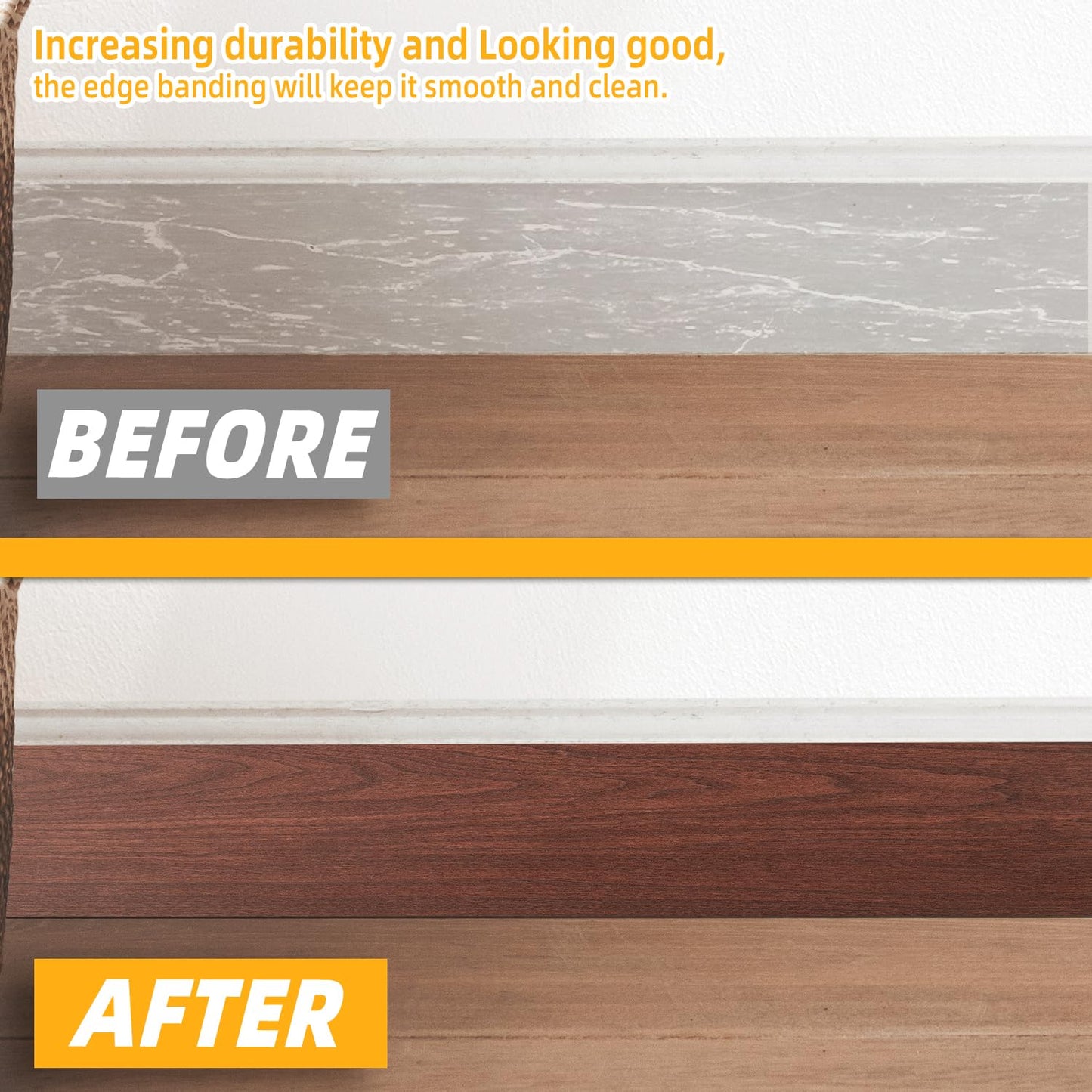 GSCIT Club Wood Grain Repair Tape, 2.4 inch X 250ft Self Adhesive Cherry Grain Repair Patch for Tables, Chairs, Baseboards, Doors, Windows, Floors, Handicraft DIY.