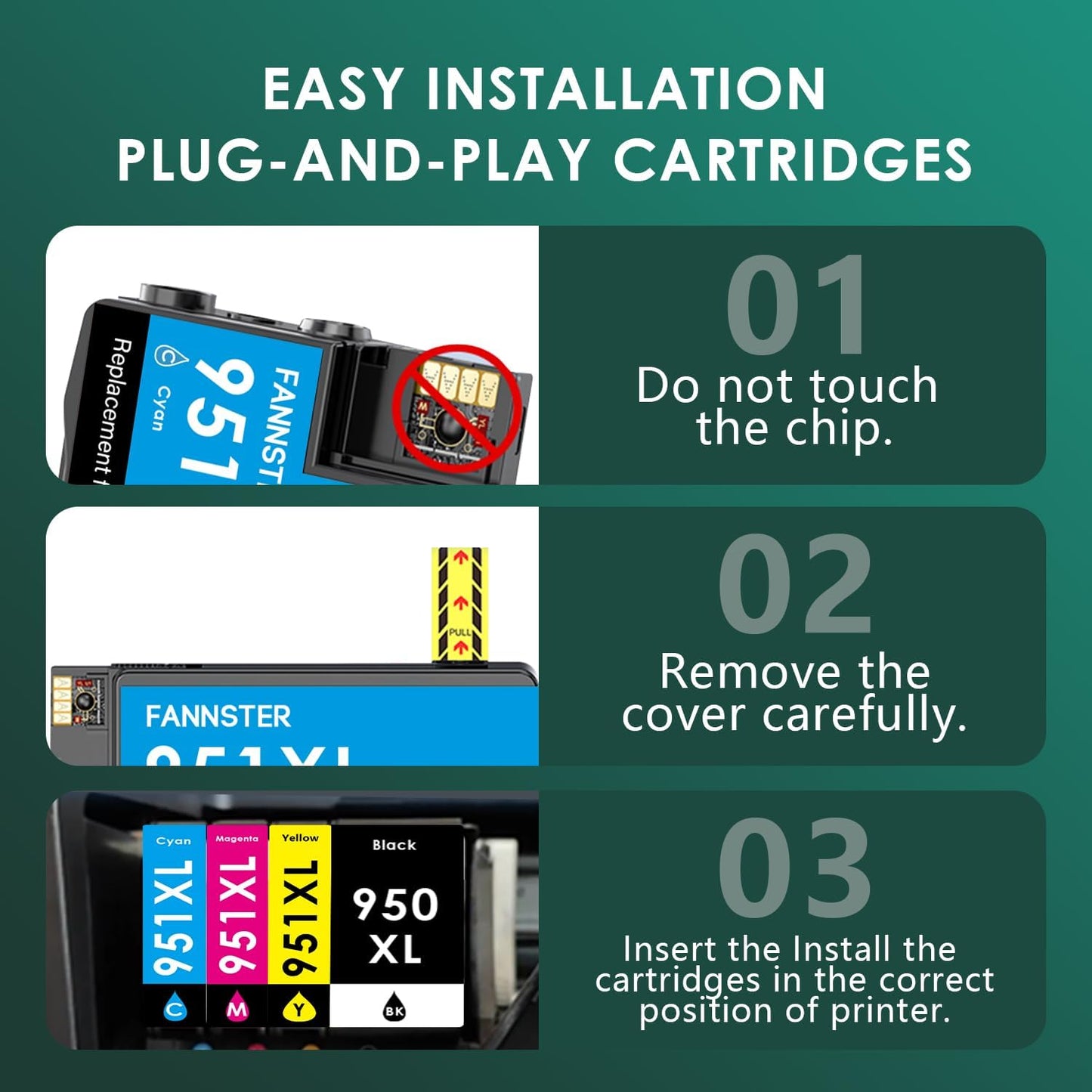 910 XL Ink Compatible with HP 910XL Ink Cartridges Combo Pack, 910XL Ink Cartridges for OfficeJet Pro 8010 8020 Series, Pro 8020, 8030 Series Printer 3JB41AN 4-Pack (BK/C/M/Y, 4 Pack)