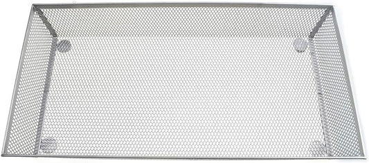 HAHIYO Stackable Mesh Tray Cup 12 x 6 x 2 inches Sturdy Container for Desk Drawer Organizer Collection for Home Office School kitchen Soft Foam Feet No Sharp Edges 1 Pack Silver