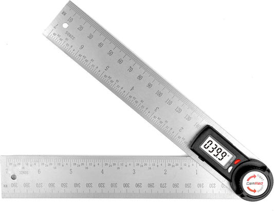 GemRed 82305 Digital Angle Finder Protractor-Stainless steel (white&red button)