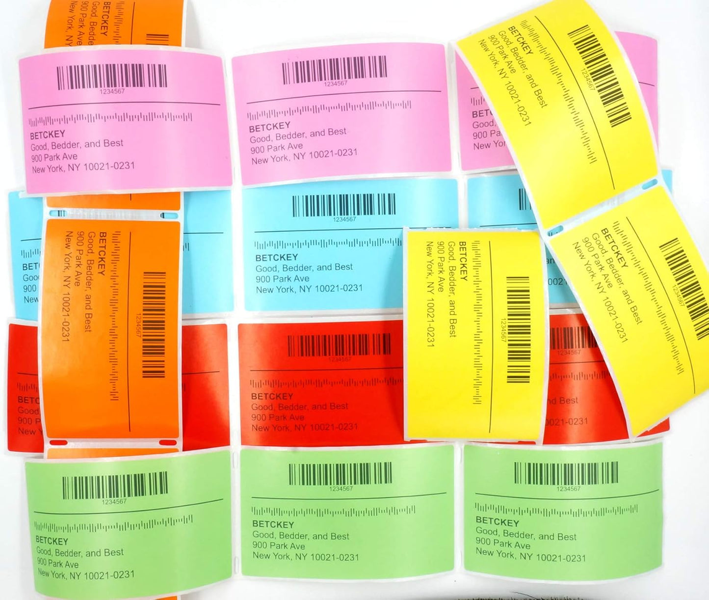 BETCKEY - 3" x 5" Multipurpose & Large Shipping Labels Compatible with Zebra & Rollo Label Printer,Premium Adhesive & Perforated[Yellow, 6 Rolls, 2100 Labels]