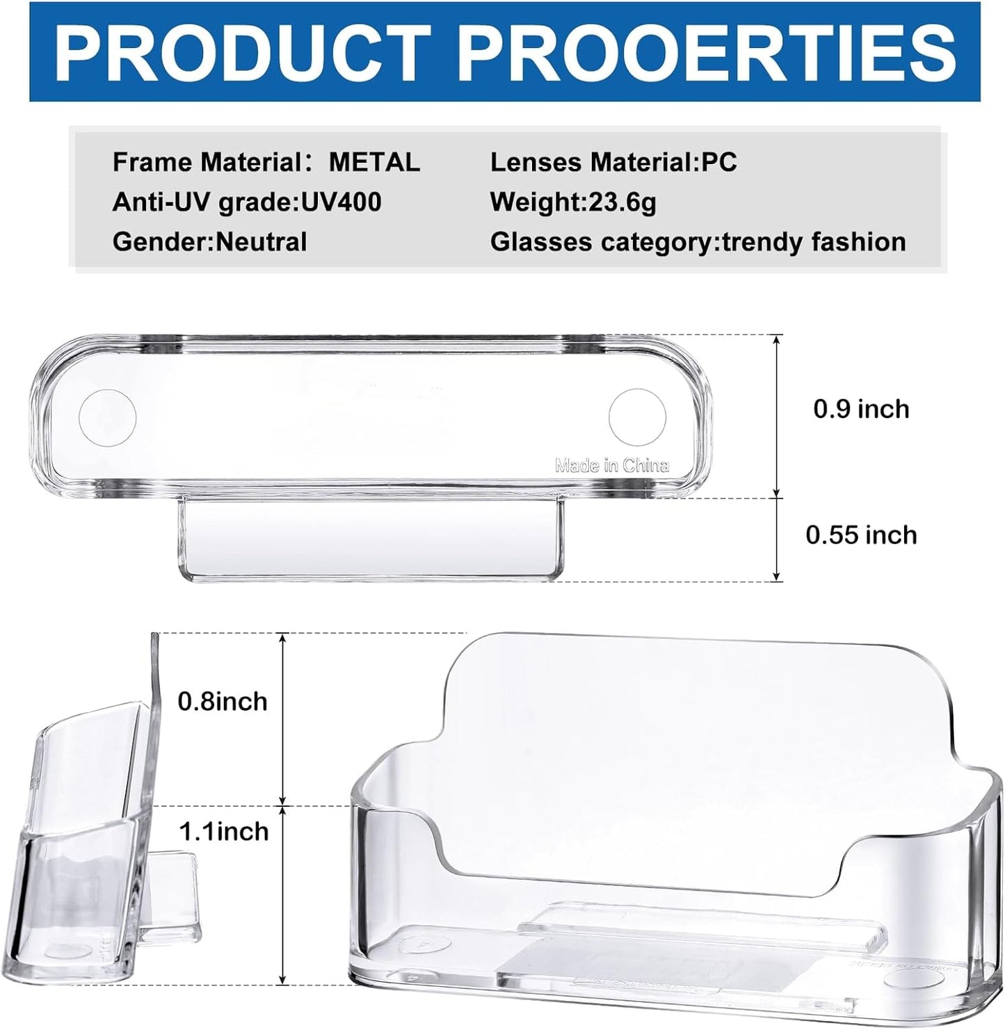 Bucherry Acrylic Business Card Holder Clear Desktop Business Card Holder Display Desk Stand for Office Exhibition Paper Brochure Supplies(24 Pieces)