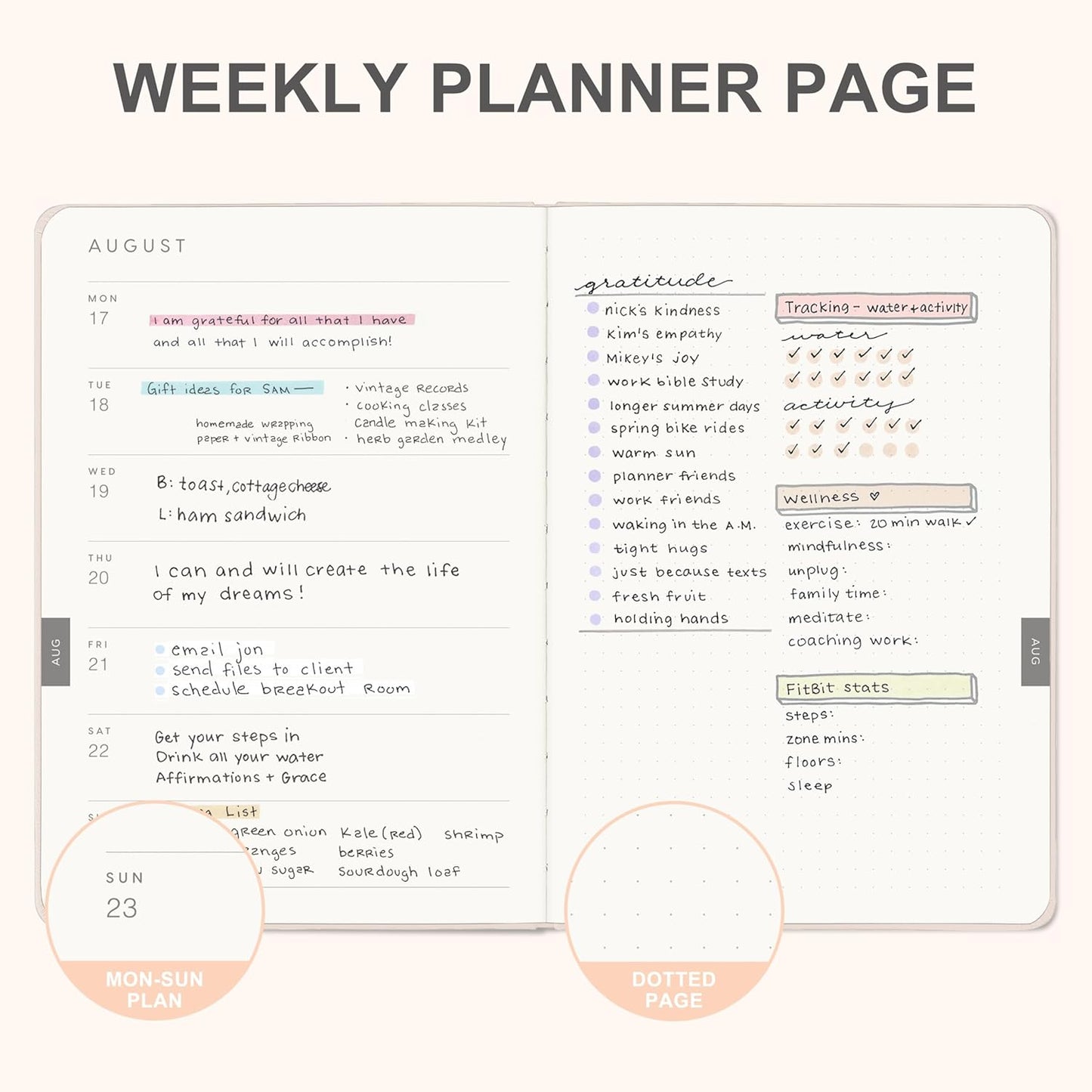 And Per Se 2026 Planner with Pattern-Daily, Weekly & 15-Monthly Leather Hardcover Planner, 5.7" x 8", Daily Schedule, Monthly Tabs, 100 GSM Thick Paper, Back Pocket(Botanical Floral)