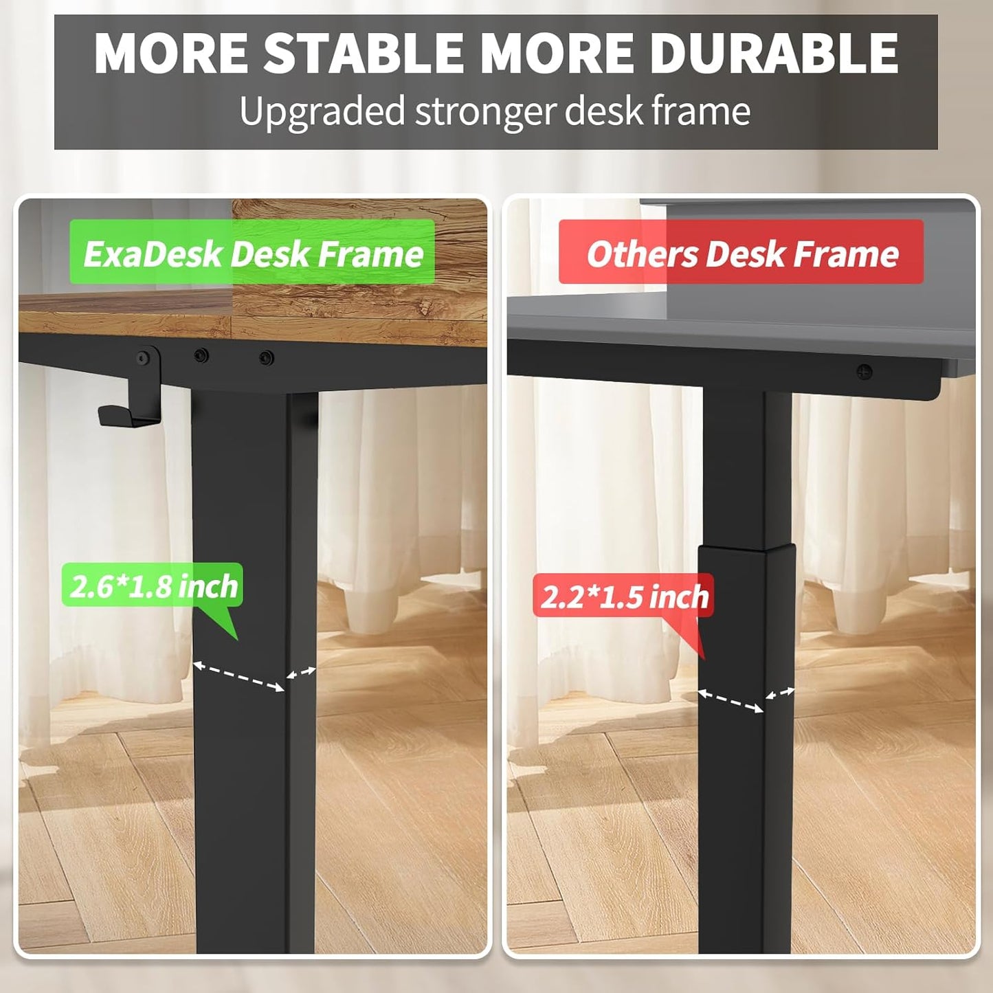 63 x 30 Inch Electric Standing Desk with 2 Drawers, Adjustable Height Widened Stand Up Desk with Storage, Sit to Stand Ergonomic Workstation for Home Office, Light Rustic