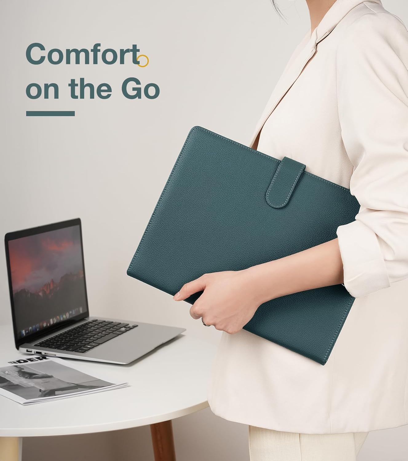 Clipboard Folder Padfolio A4, Mymazn Writing Portfolios Faux Leather Clipboards with Cover for Legal Pad Holder Letter Size 8.5 x 11 for Business Conference Notepad Clip Board (Gray Green)