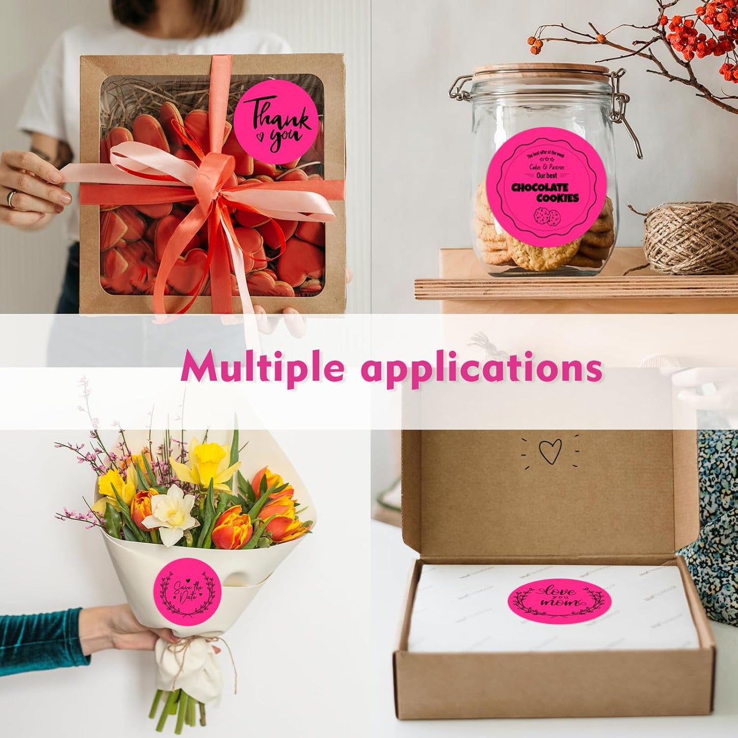 3 X 3 Inch Color Coding Dot Labels Circle Thermal Printable Waterproof 500 Pcs Round Stickers Adhesive Writable for Office, Home, Garage, DIY Sticker, Barcodes, Name Tag, Fluorescent Pink