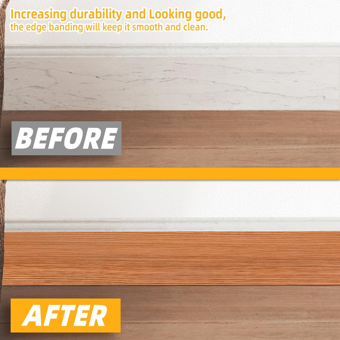 GSCIT Club Red Oak Wallpaper, 15.7 inch X 15ft Self Adhesive Wood Grain Repair Tape Patch for Tables, Chairs, Baseboards, Doors, Windows, Floors, Handicraft DIY.