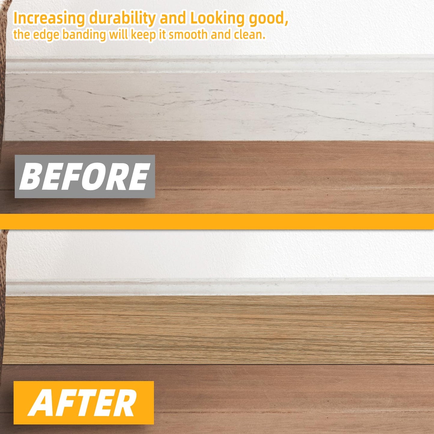 GSCIT Club Wood Grain Repair Tape, 2.4 inch X 100ft Self Adhesive Natural Walnut Grain Repair Patch for Tables, Chairs, Baseboards, Doors, Windows, Floors, Handicraft DIY.