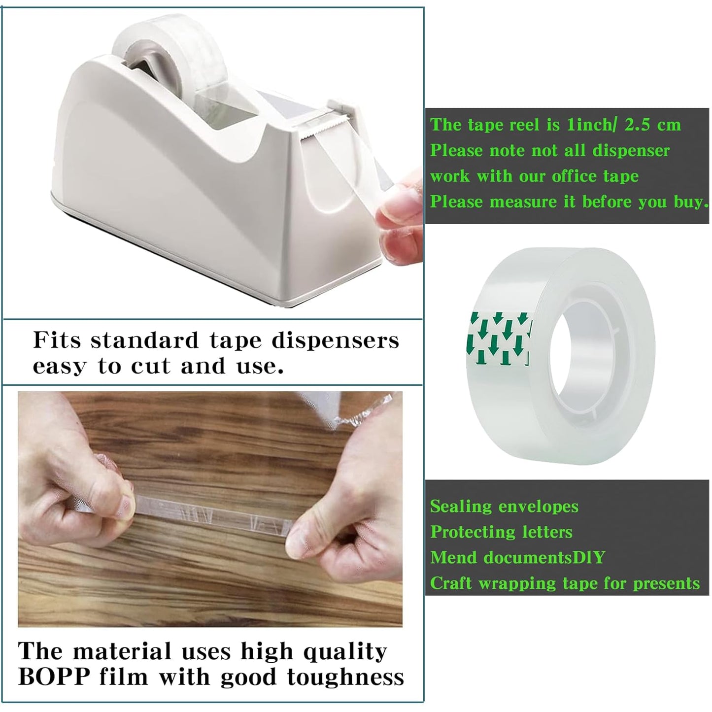 16 Rolls Transparent Tape Refills Rolls Each Rol 1 inch Corel 3/4 x 900 Inches,for School,Office, Home.
