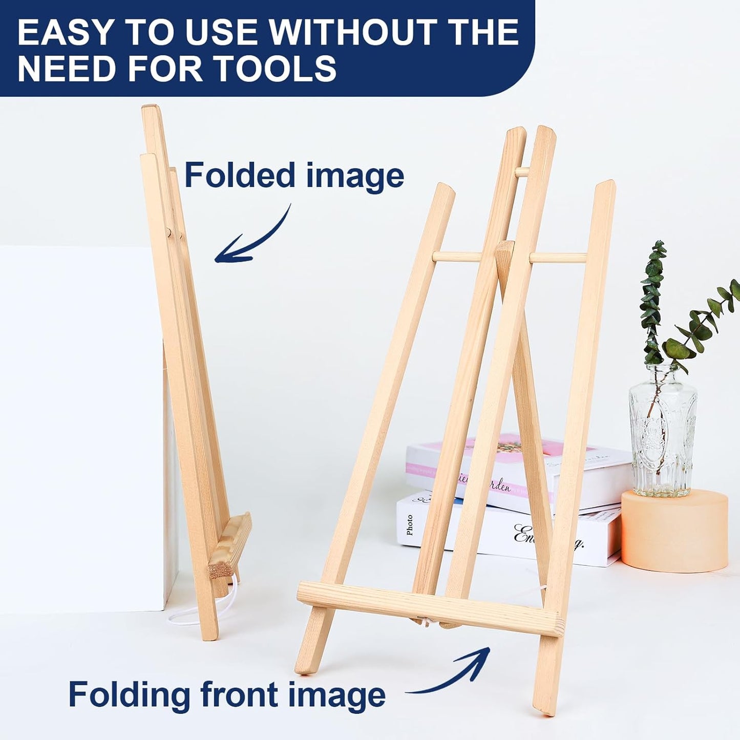 ESRICH 10pcs 17 Inch Tabletop Easels,Wood Easel for Painting,Tripod, Painting Party Easel, Kids Student Desktop Easel for Painting,Paint Easel for Canvas Painting