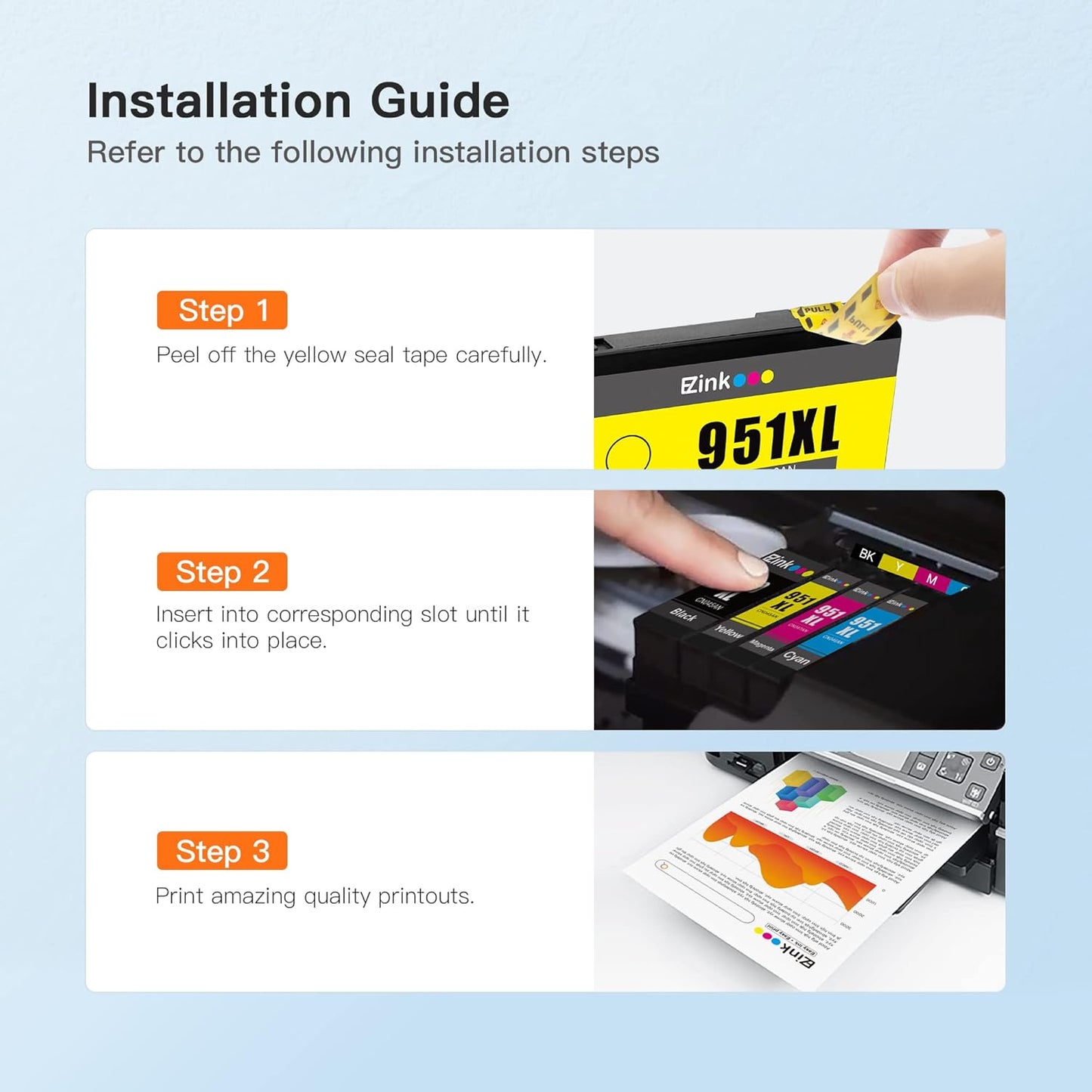 E-Z Ink Compatible Ink Cartridge Replacement for HP 950XL 951XL 950 XL 951 XL for OfficeJet Pro 8610 8600 8615 8620 8625 8100 276dw 251dw (3 Black, 2 Cyan, 2 Magenta, 2 Yellow),9 Combo Pack