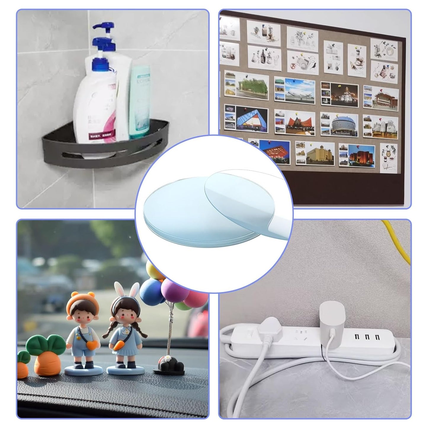 10PCS Heavy Duty Double Sided Adhesive Mounting Circle Tape- Waterproof,Strong Adhesion,Clear, High Strength,No Residue Removability for Hanging,Wall Mounting, Home Decor,Adhesive for Shower