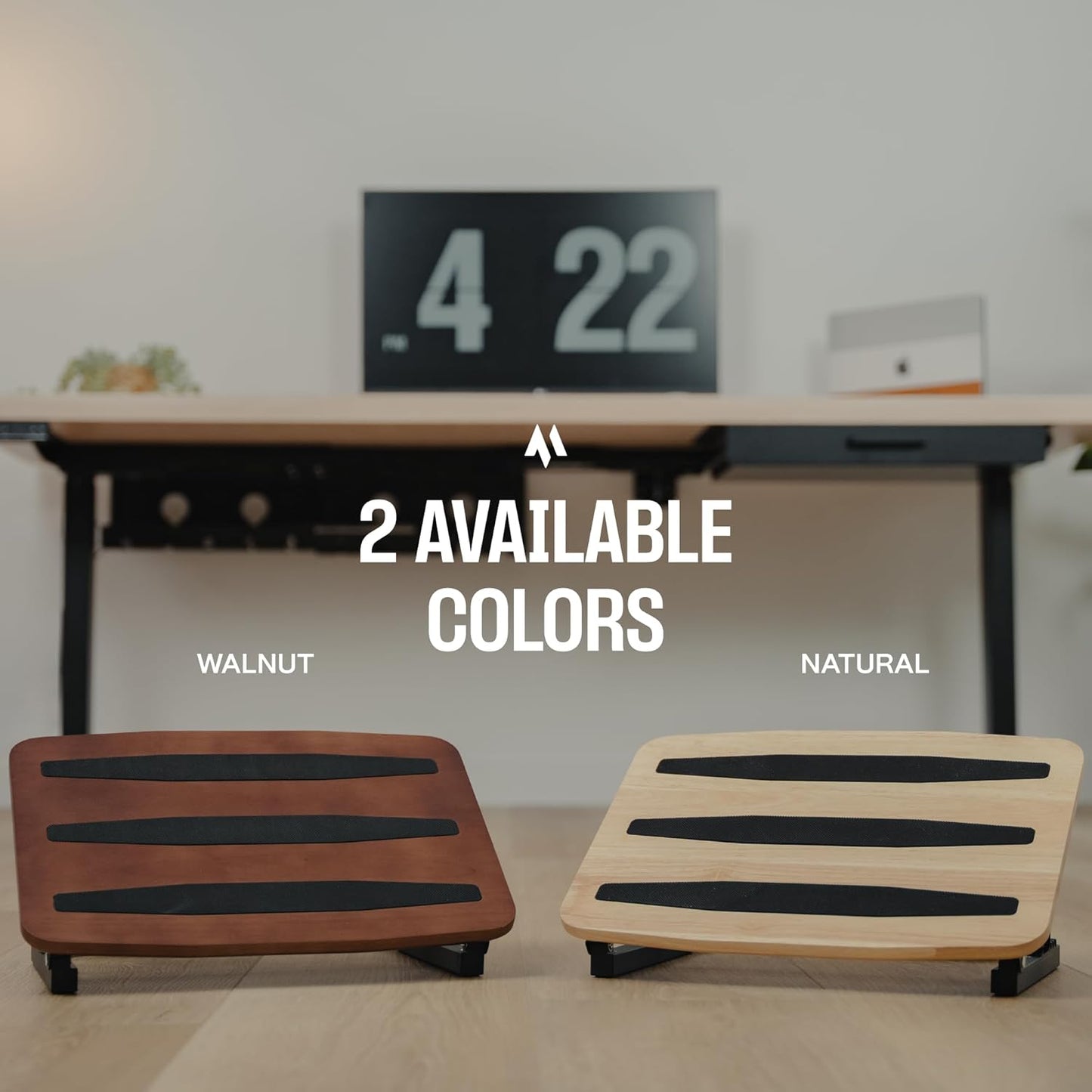 Adjustable Under Desk Foot Stool - Ergonomic Foot Rest with 7 Angles - Natural