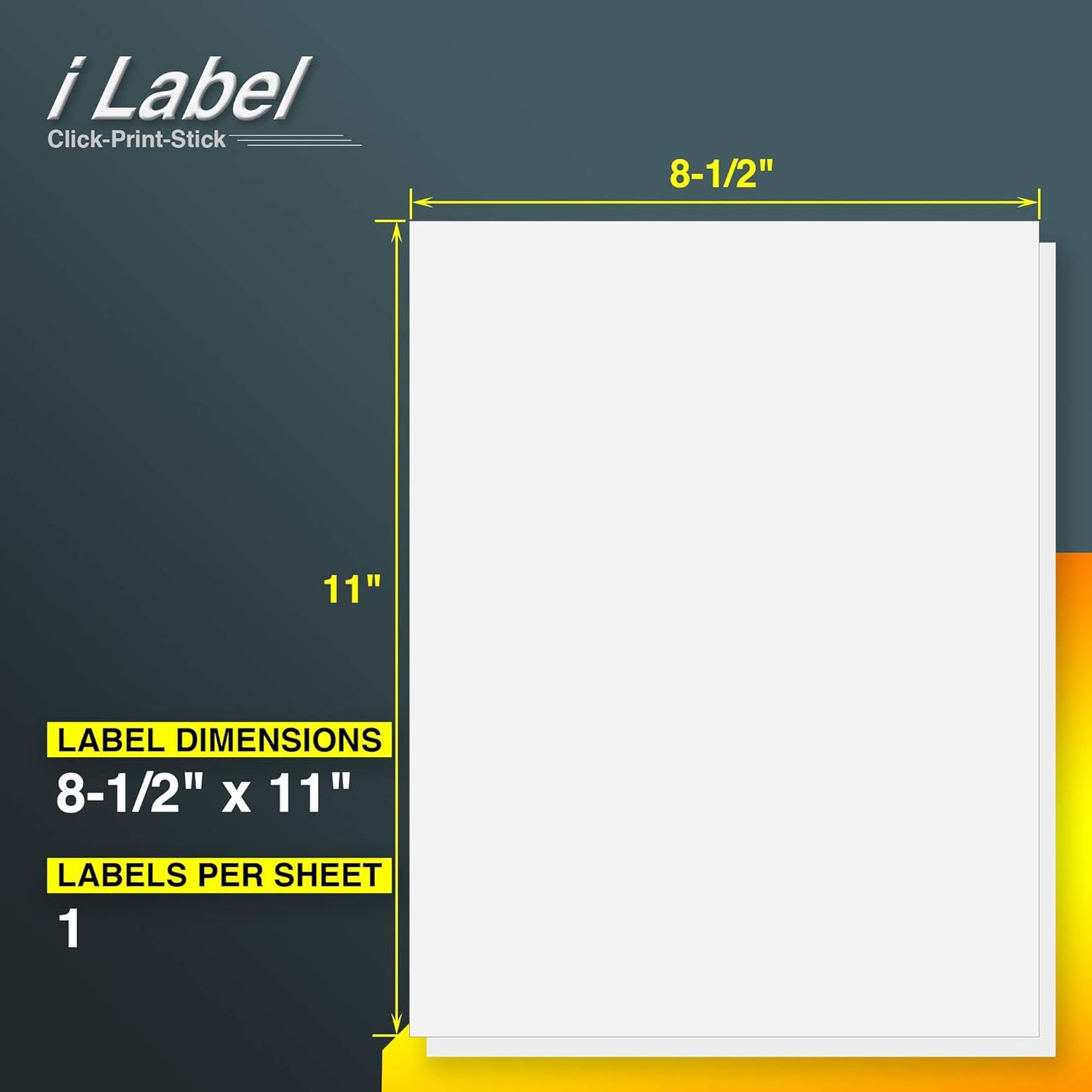 8.5" x 11" Full Sheet Label Sticker Paper for Laser & Inkjet Printers[200 Sheets,200 Labels]
