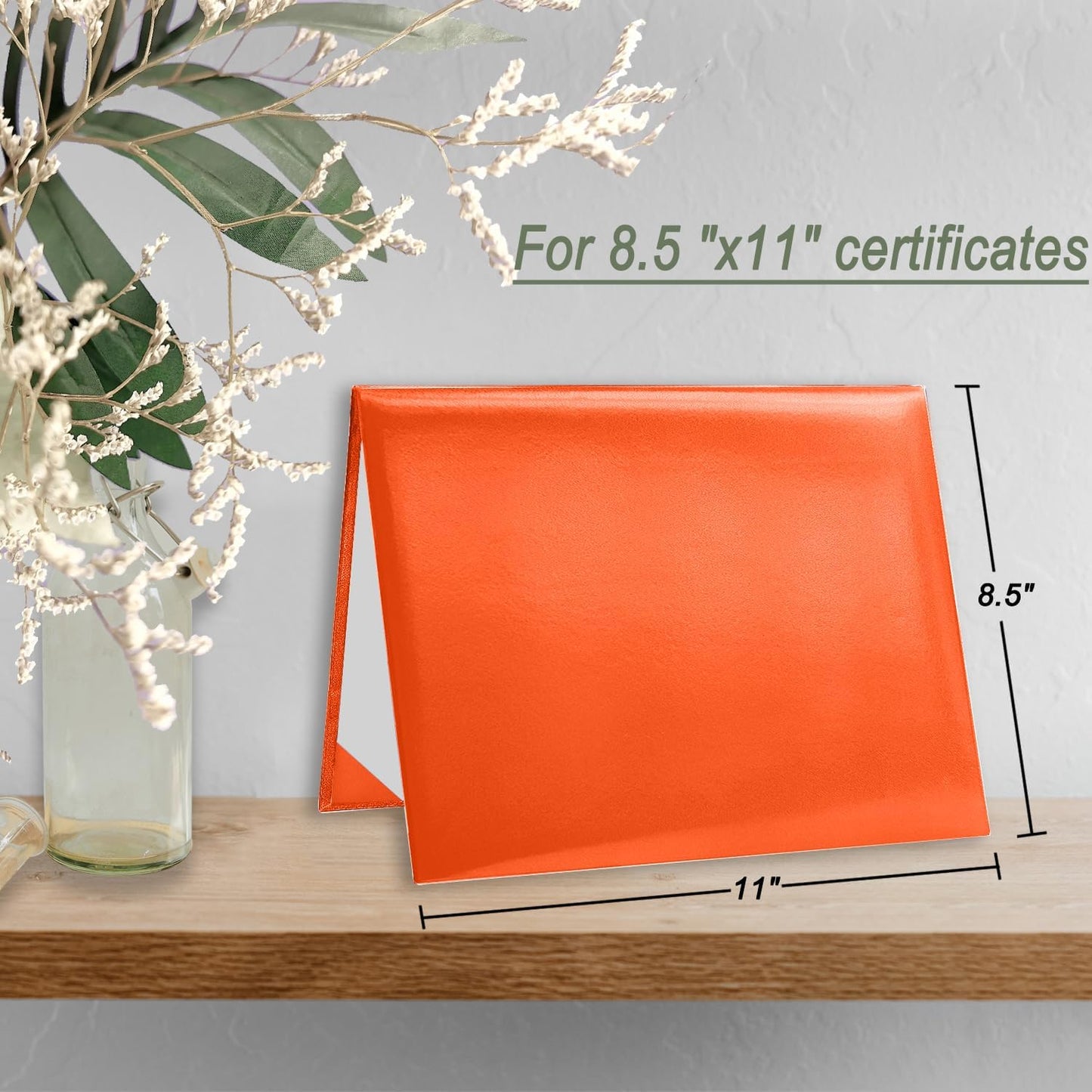 Certificate Holders 8.5"x11" Graduation Diploma Cover Document Leather Folders,Orange-5 Pack
