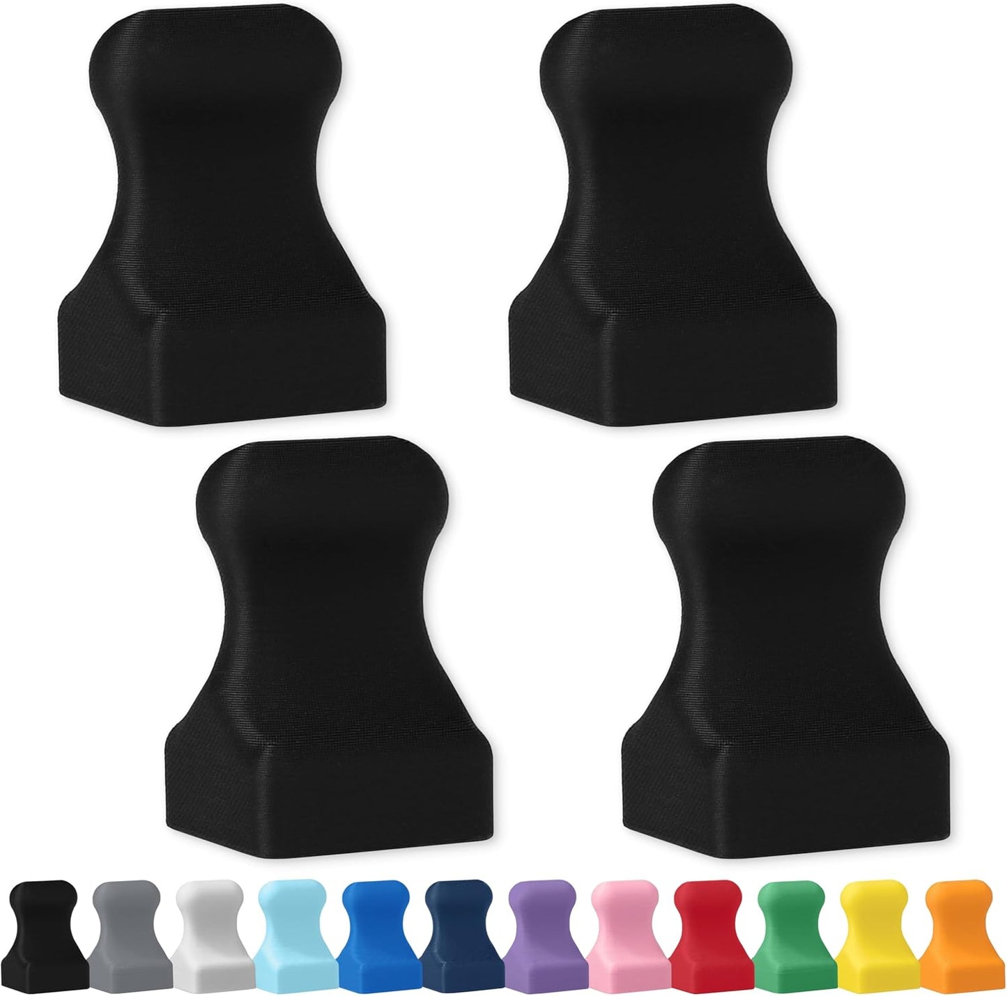 Glassboard Studio MiniPawn Magnet - Strong Neodymium Rare Earth Magnets for Fridge, Whiteboard, Locker & Magnetic Glassboards - Ideal for Crafting & Office Use - Strong Fridge Magnets (Jet Black, 4)