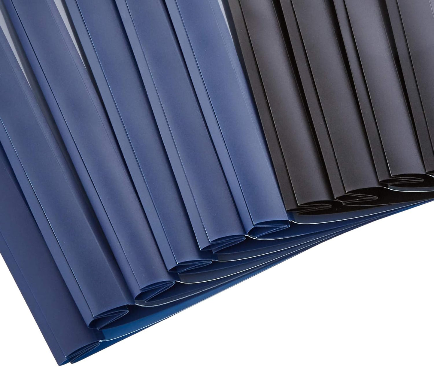 Amazon Basics Letter Size Clear Front Poly Report Cover with Metal Prong Fasteners - 25-Pack, Assorted Black and Navy