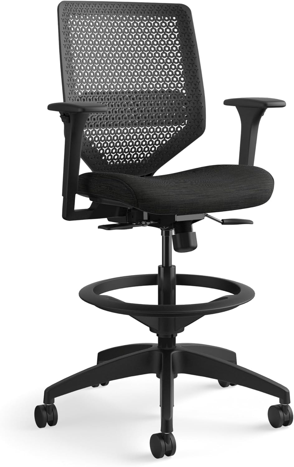 HON Solve Standing Desk Chair, ReActiv High Back Support, Office Chair with Foot Rest, Ergonomic Office Chairs, Adjustable Height
